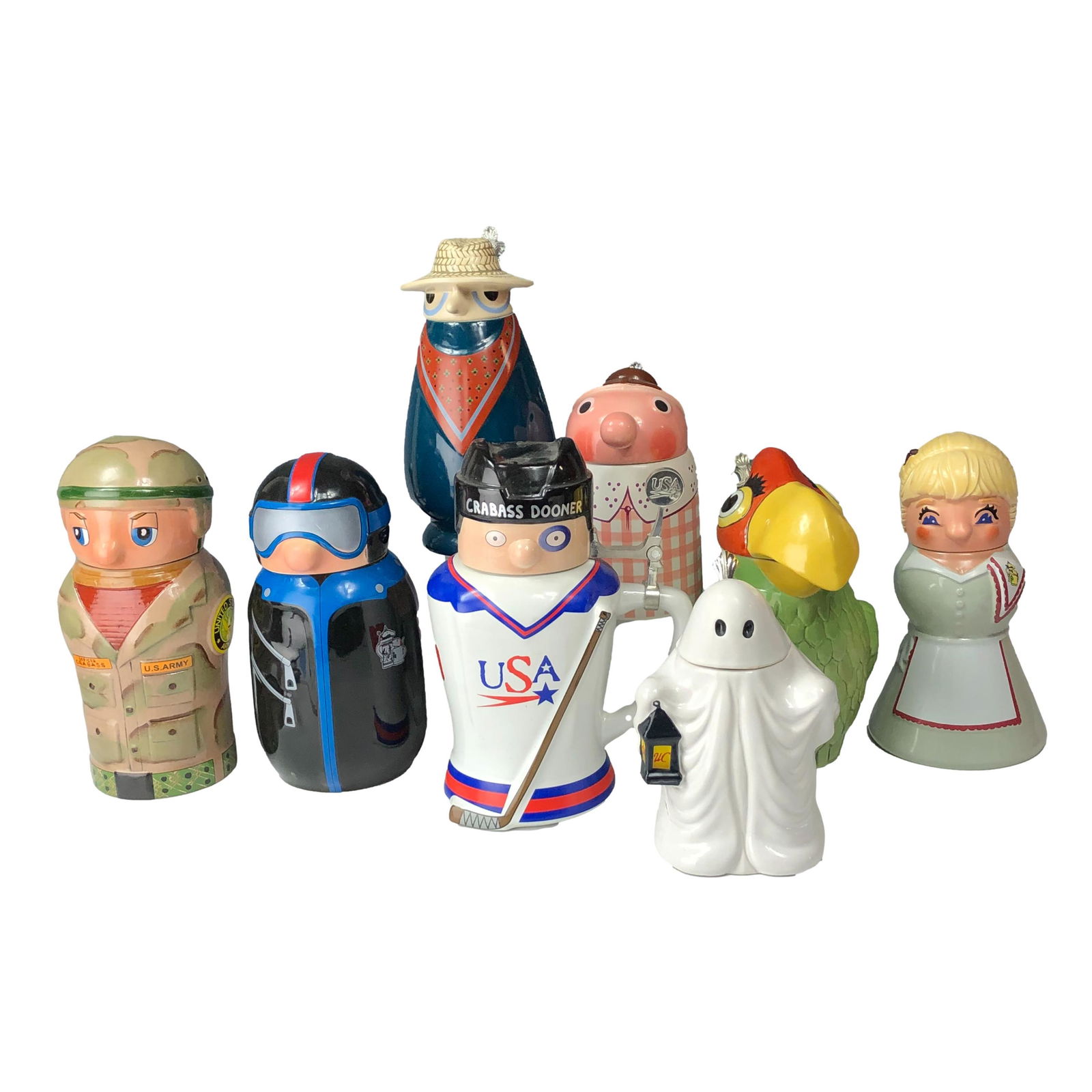 Webco Figural Bar Barware Beer Stein 8pc Mug LOT (1 of 6)