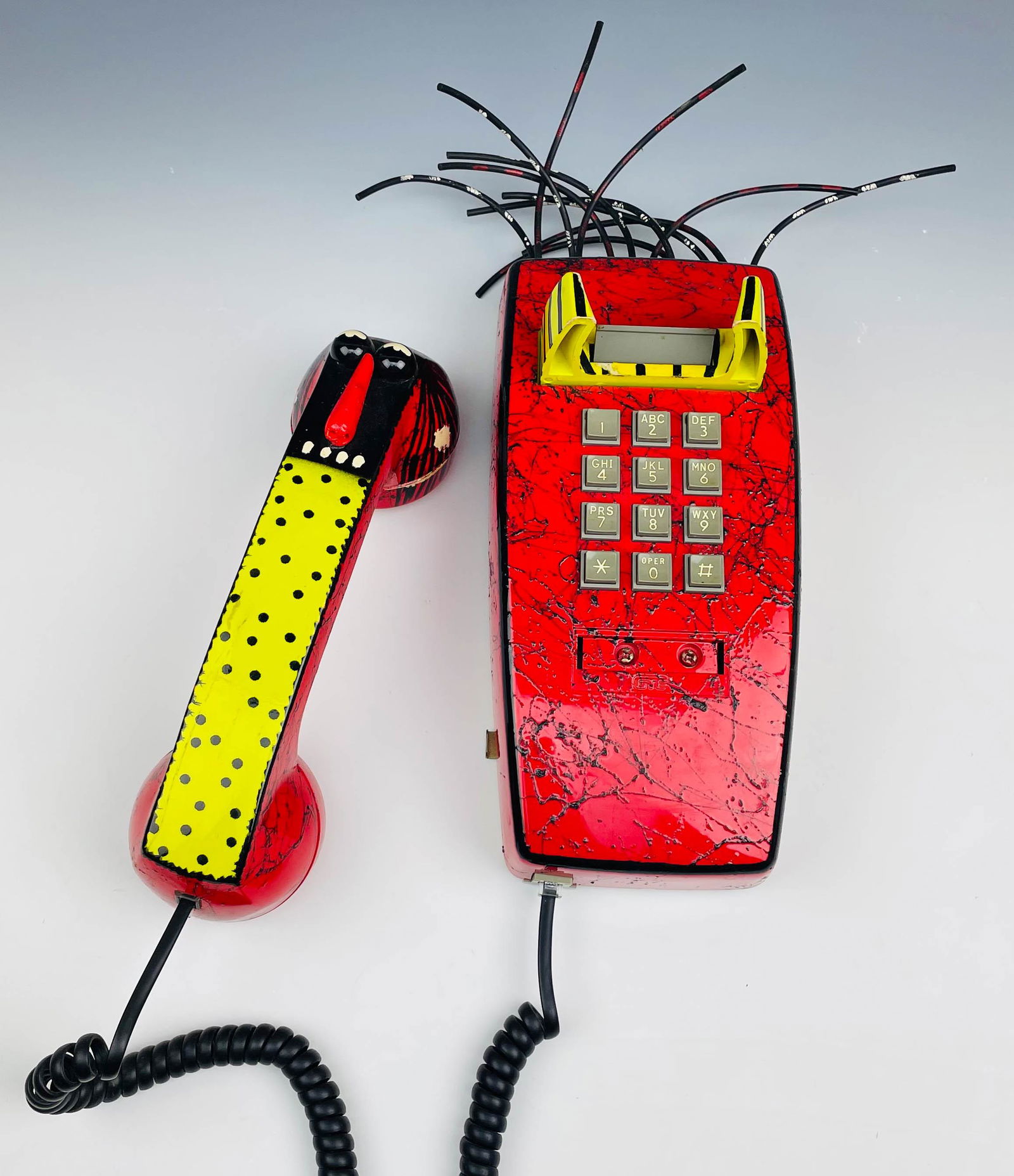 1980's Artisan Handcrafted Pop Art Wall Telephone (1 of 5)