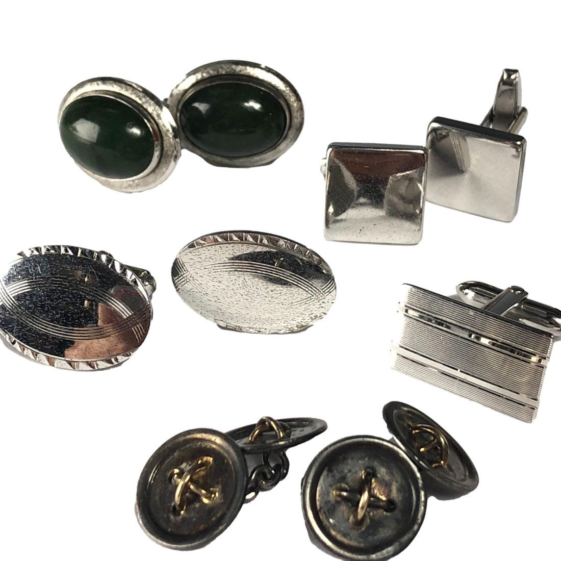 Sterling Silver 925 Onyx Amston 7pc Cufflink LOT (1 of 5)
