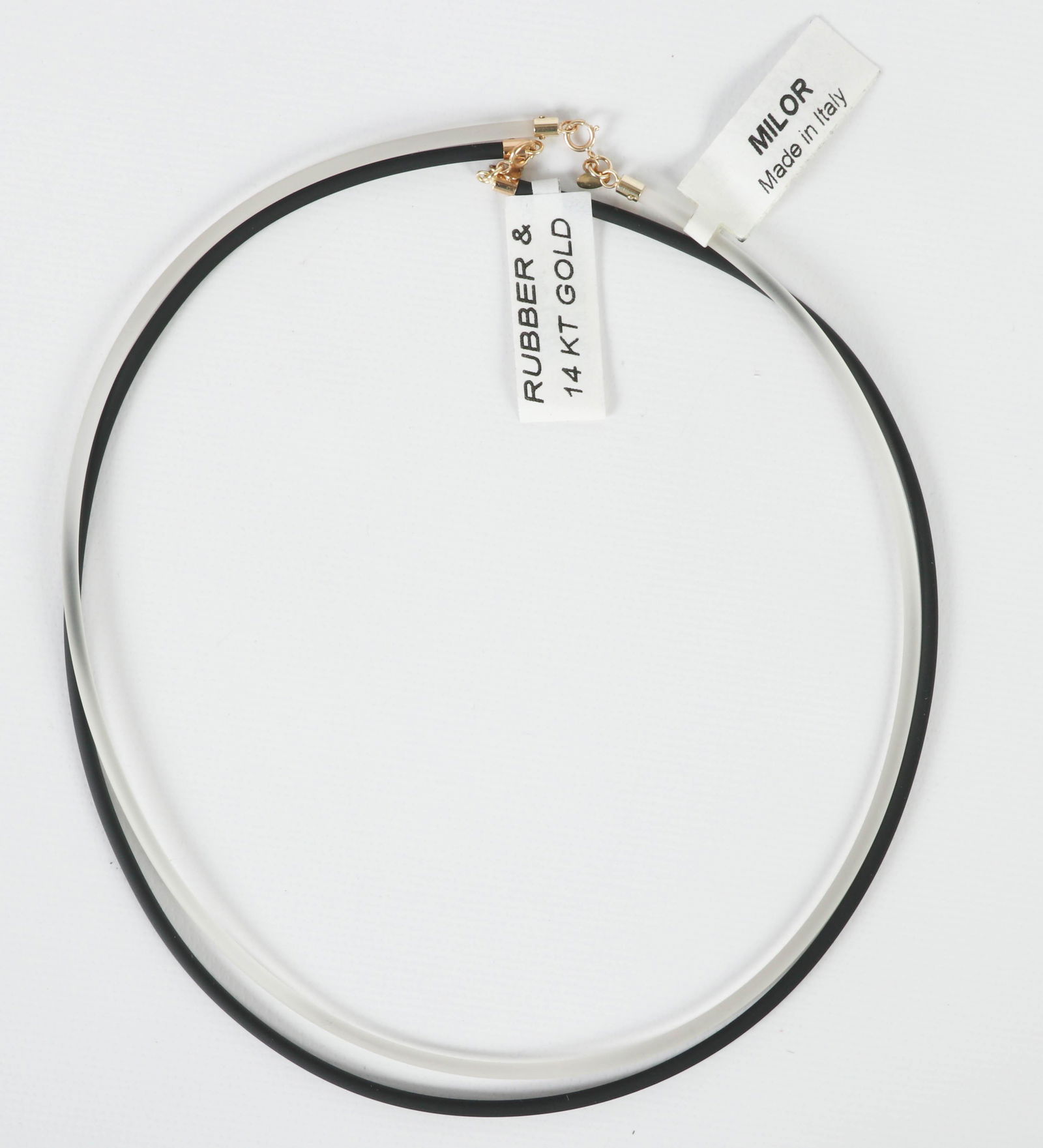 Milor Italy Rubber & 14K Gold 2pc Necklace LOT (1 of 3)