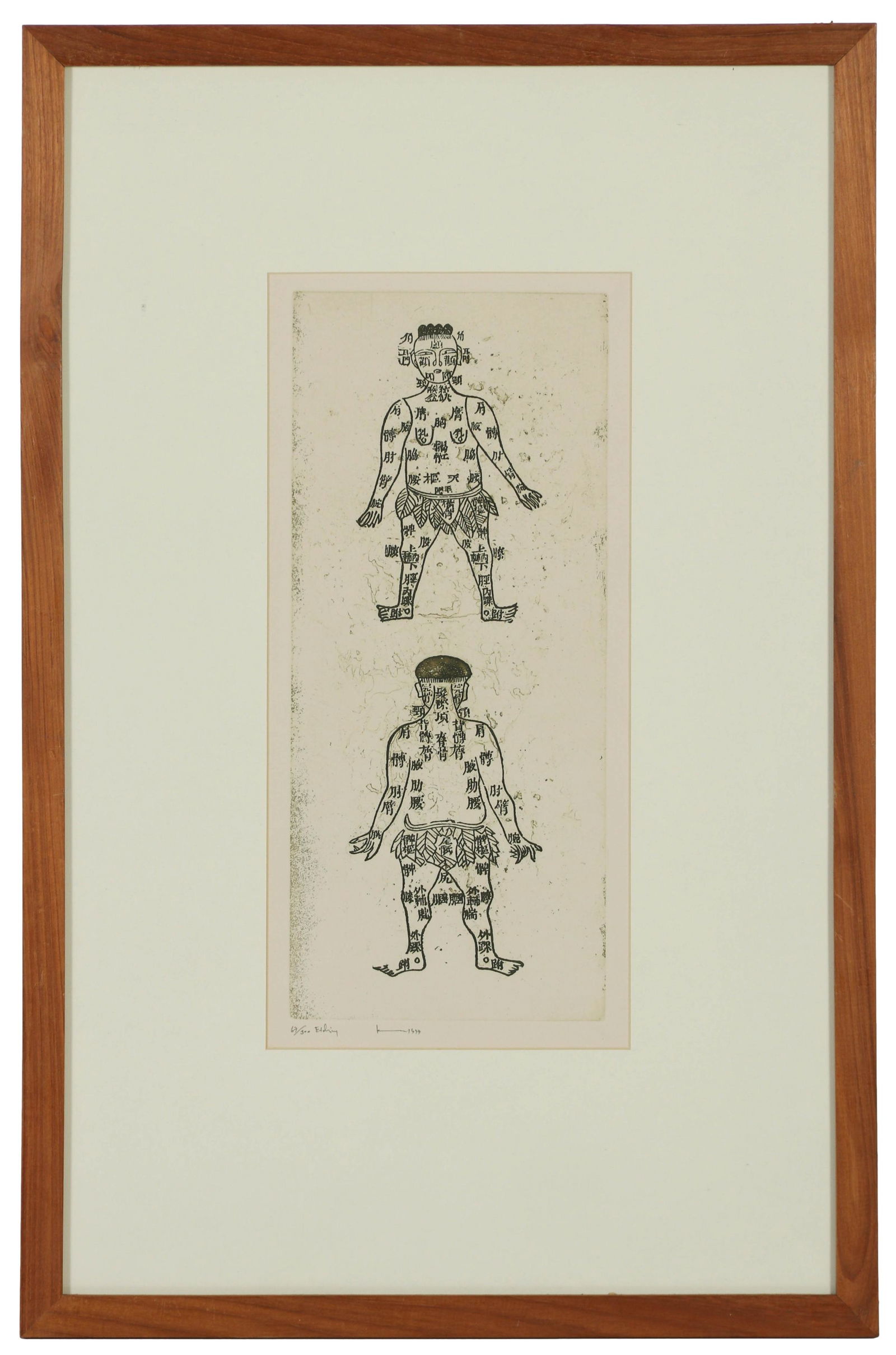 Asian Mystery Artist Mid Century Etching Signed LE (1 of 5)