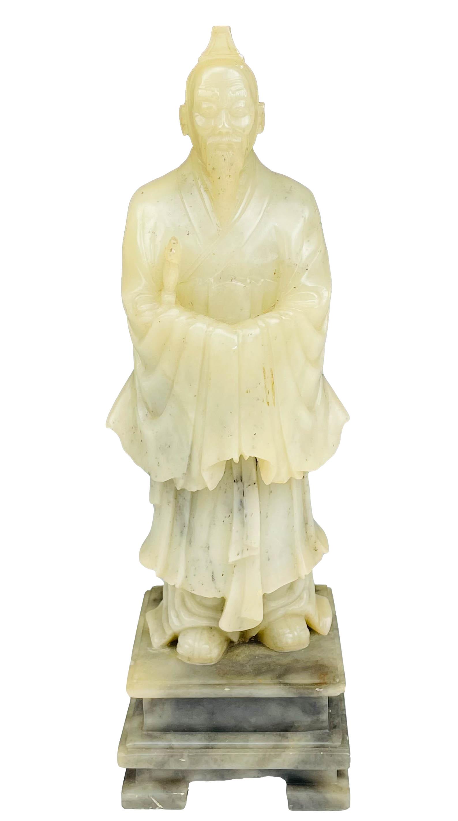 Chinese Old Carved Soapstone Immortal Sculpture (1 of 5)