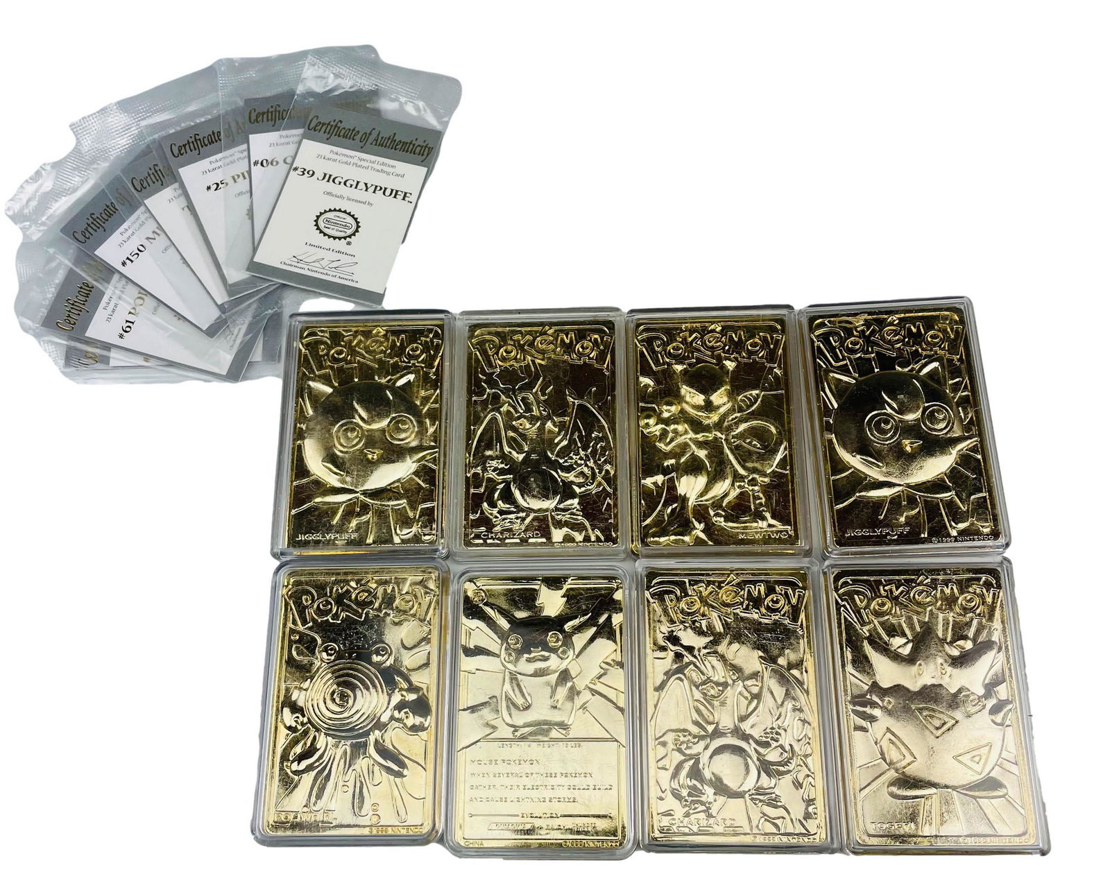Pokemon 24K Gold Plated LE Trading Card SET w/ COA (1 of 5)