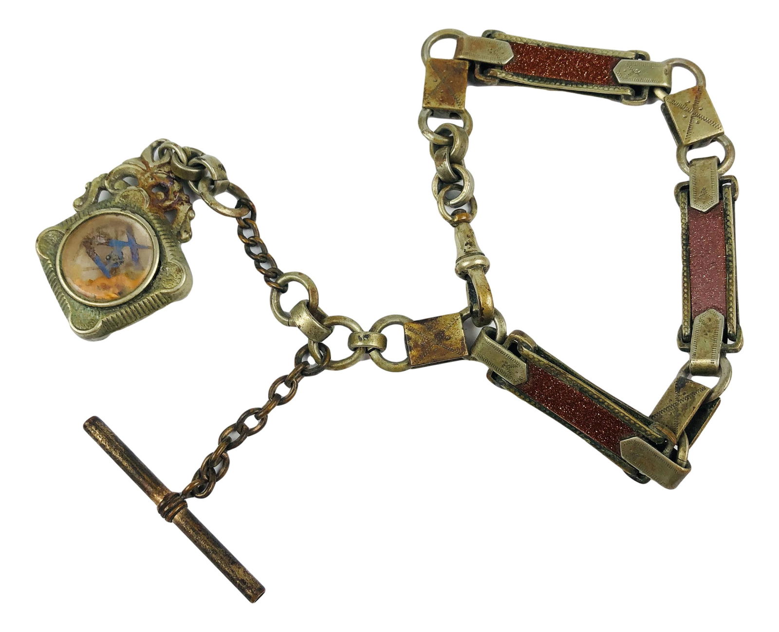 Victorian Masonic Goldstone Gentlemen's Watch Fob (1 of 5)