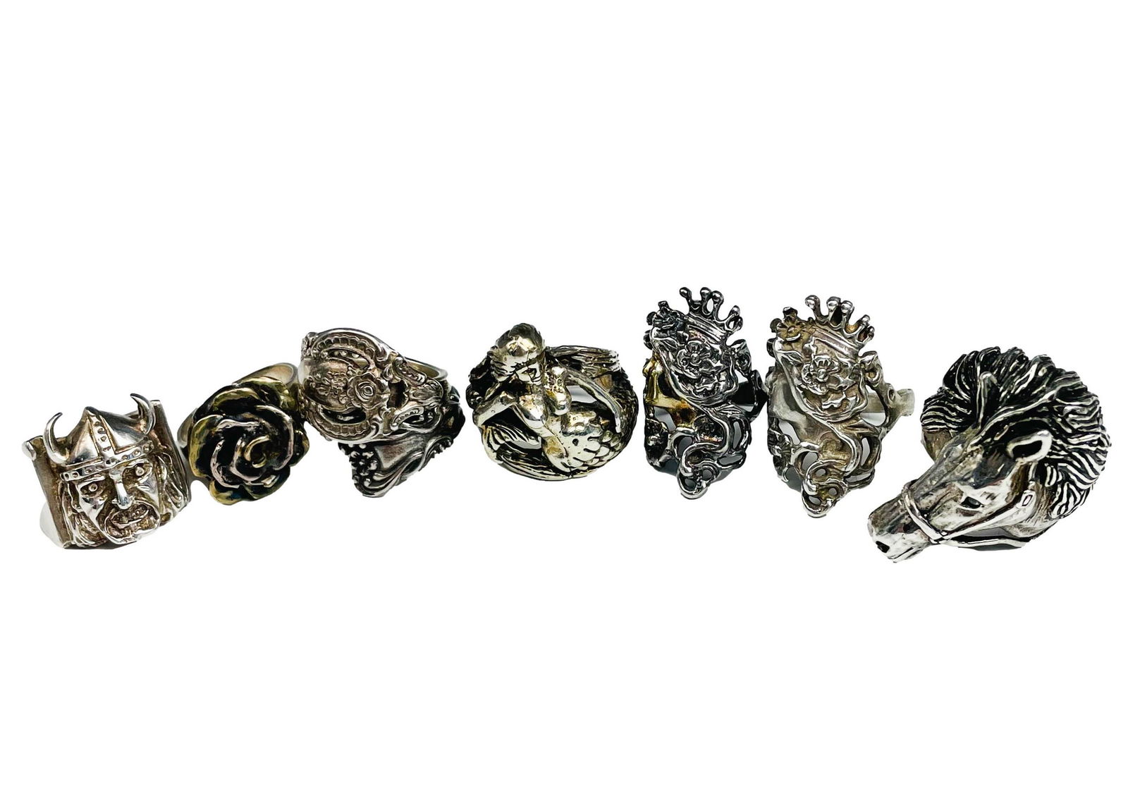 Sterling Silver 925 Figural Ring 7pc ESTATE LOT (1 of 5)