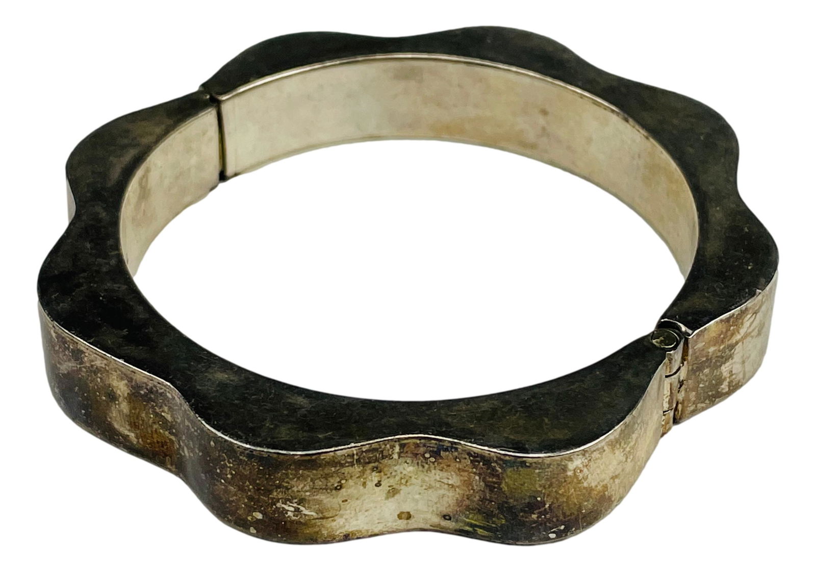 Mexico Taxco Sterling Silver Hinged Bracelet 56g (1 of 4)
