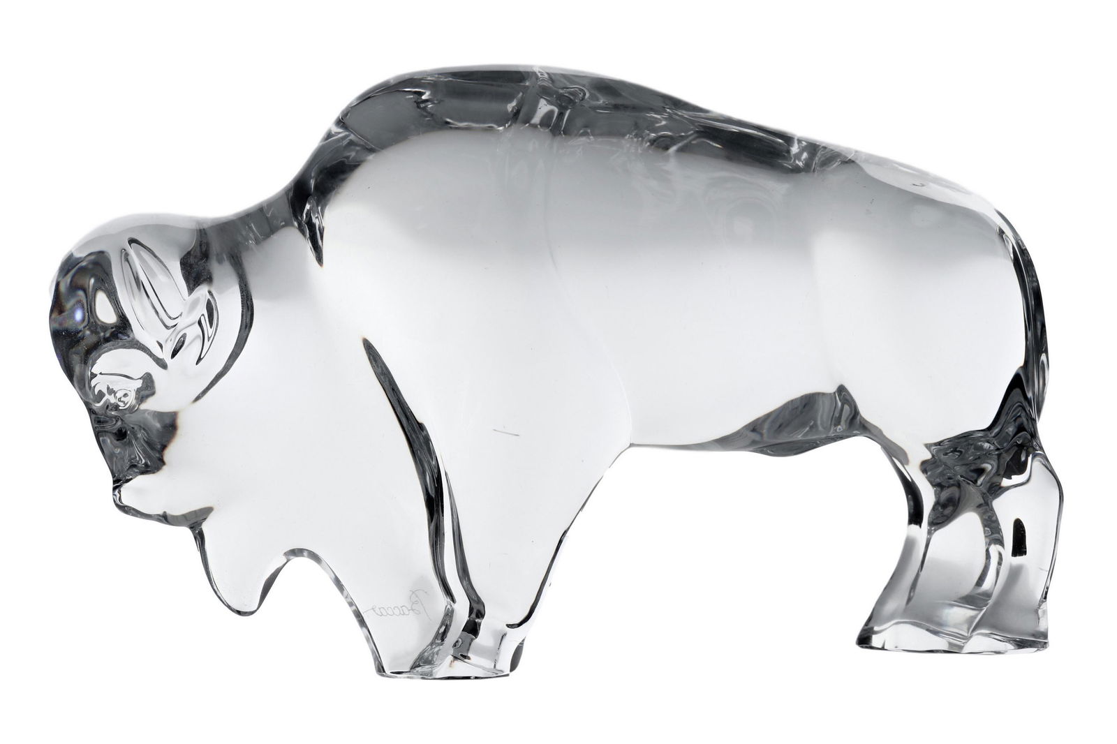 Baccarat French Crystal Bison Art Glass Sculpture (1 of 5)