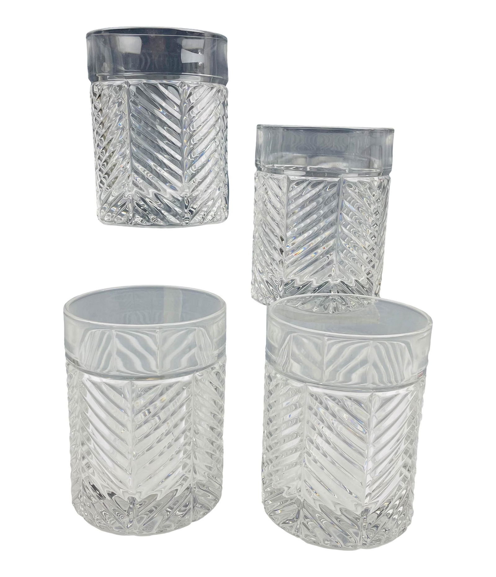 Ralph Lauren 4pc Crystal Herringbone Bar Tumblers (1 of 5)