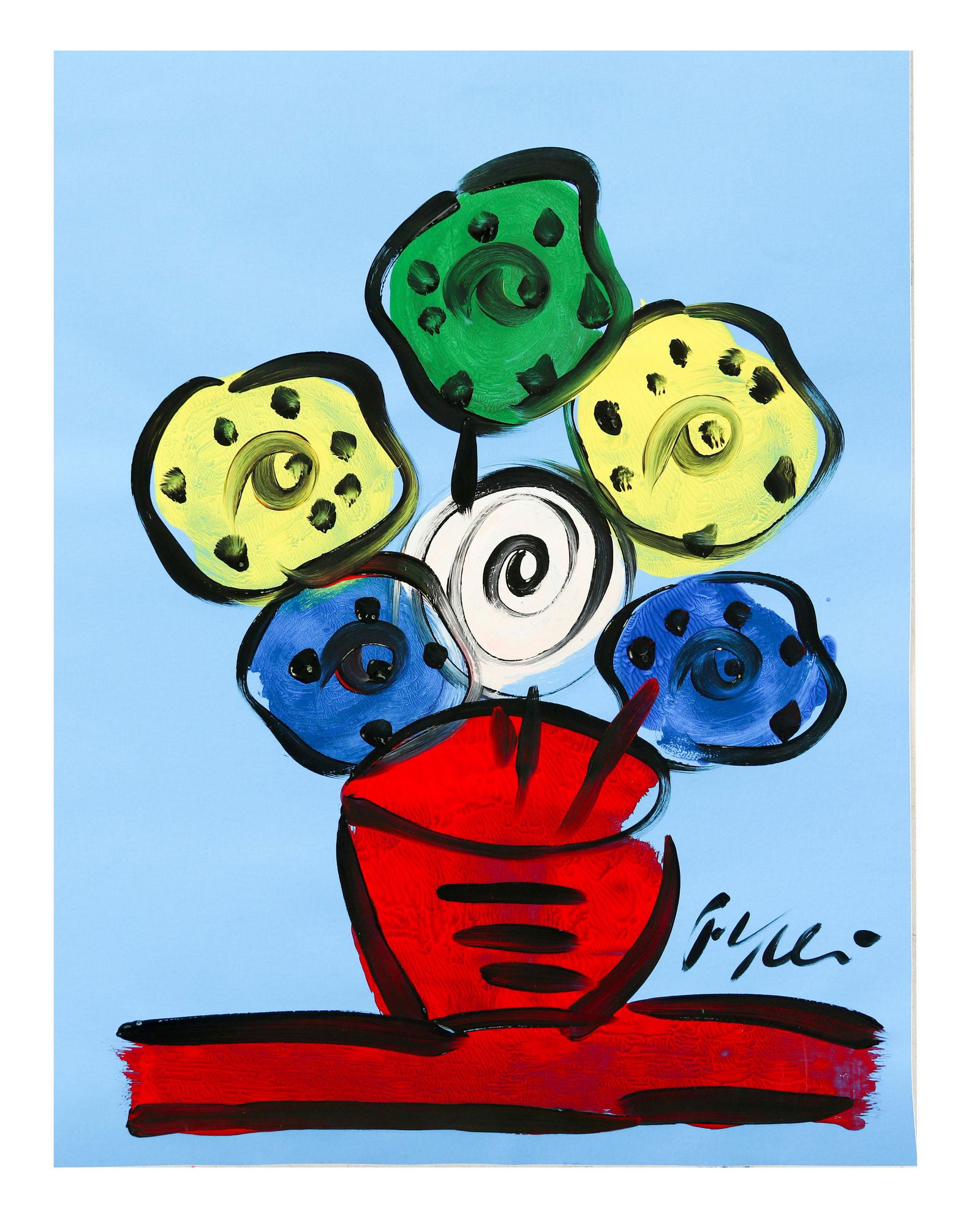 Peter Keil b.1942 Blue Flower Still Life Painting (1 of 5)