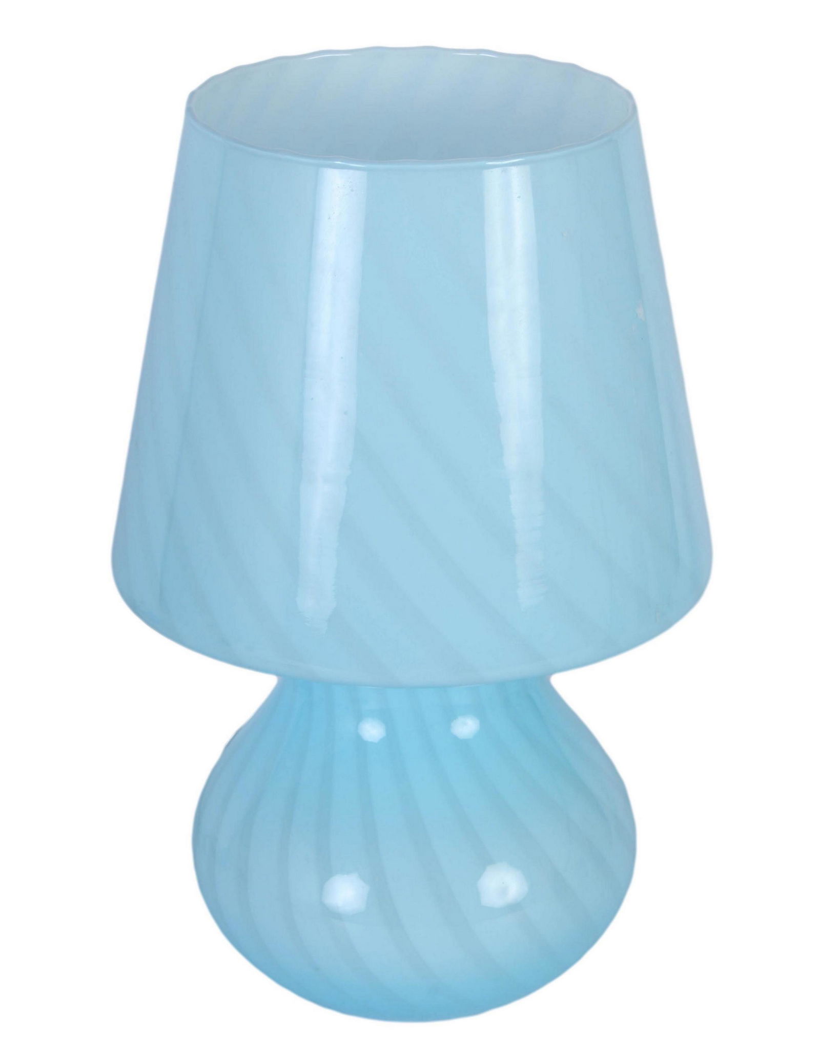 Murano Italian Art Glass Blue Swirl Mushroom Lamp (1 of 4)