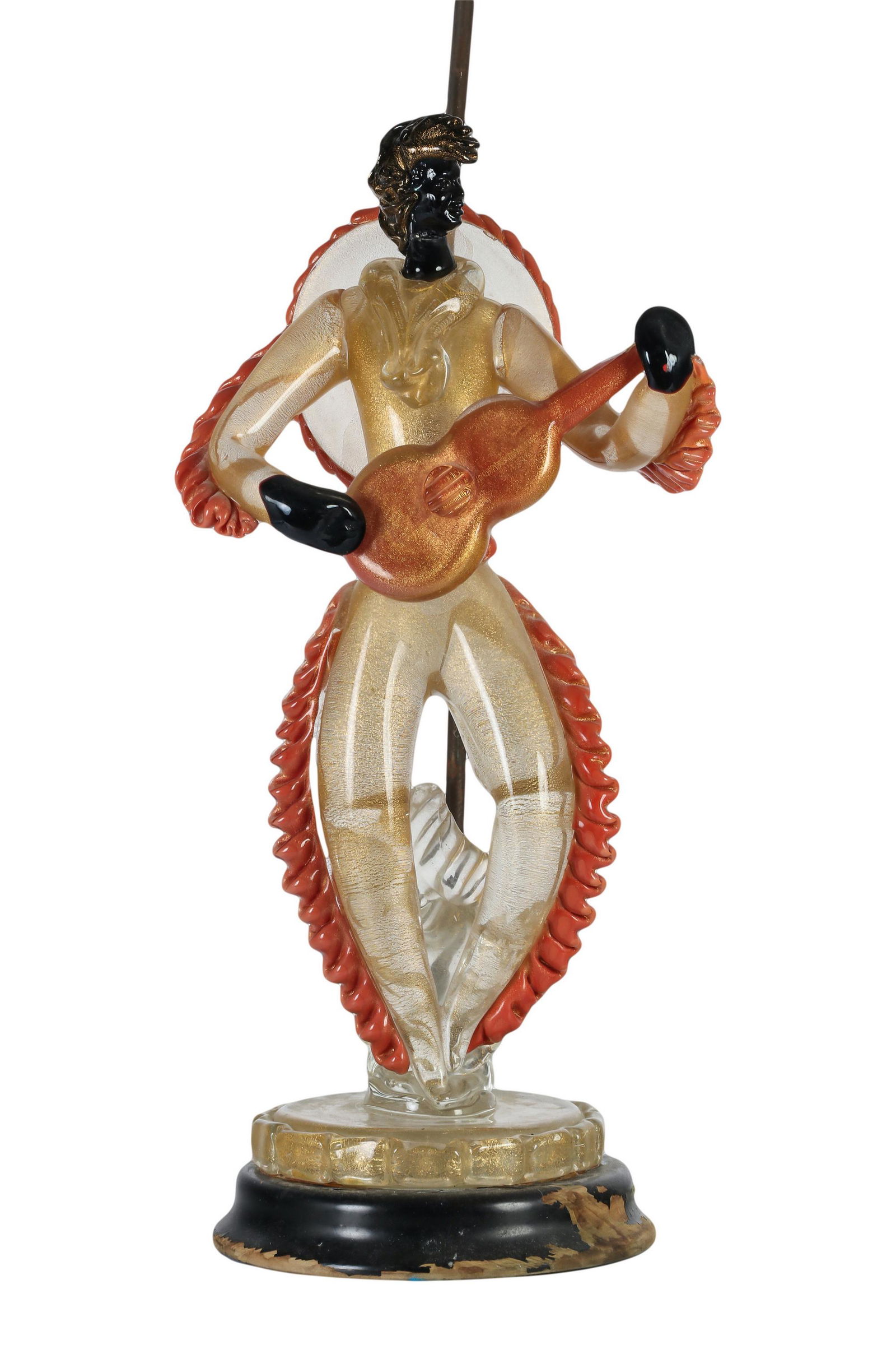 Murano Venetian Art Glass Flamenco Musician Lamp (1 of 5)