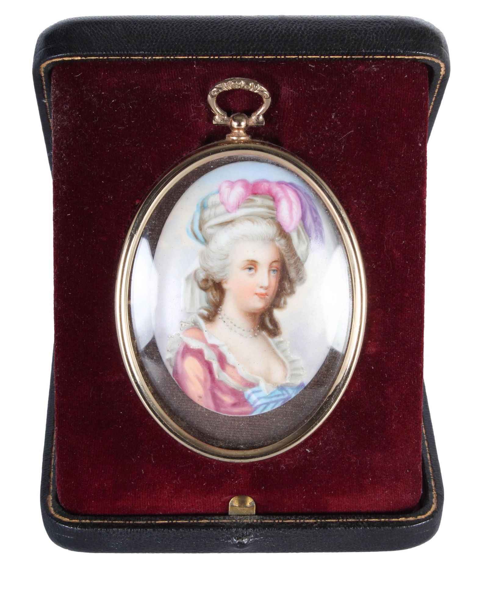 Antique French Painted Porcelain Lady Painting Box (1 of 3)