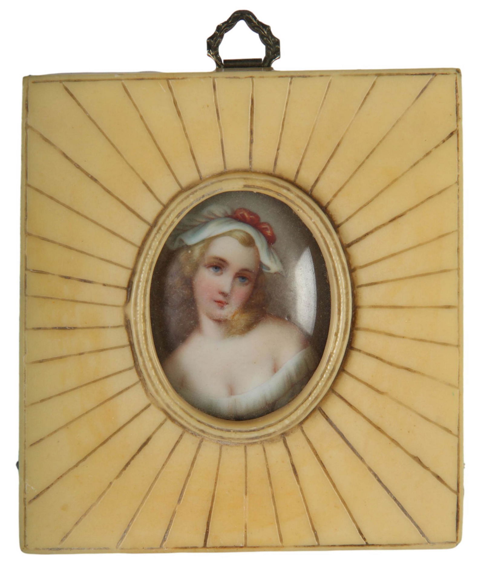 Antique French Victorian Lady Portrait Painting (1 of 4)