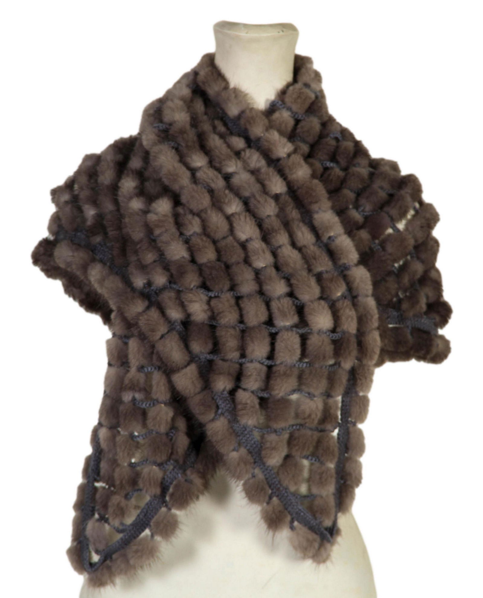 Genuine Grey Mink Fur Womens Ladies Shawl Wrap (1 of 3)