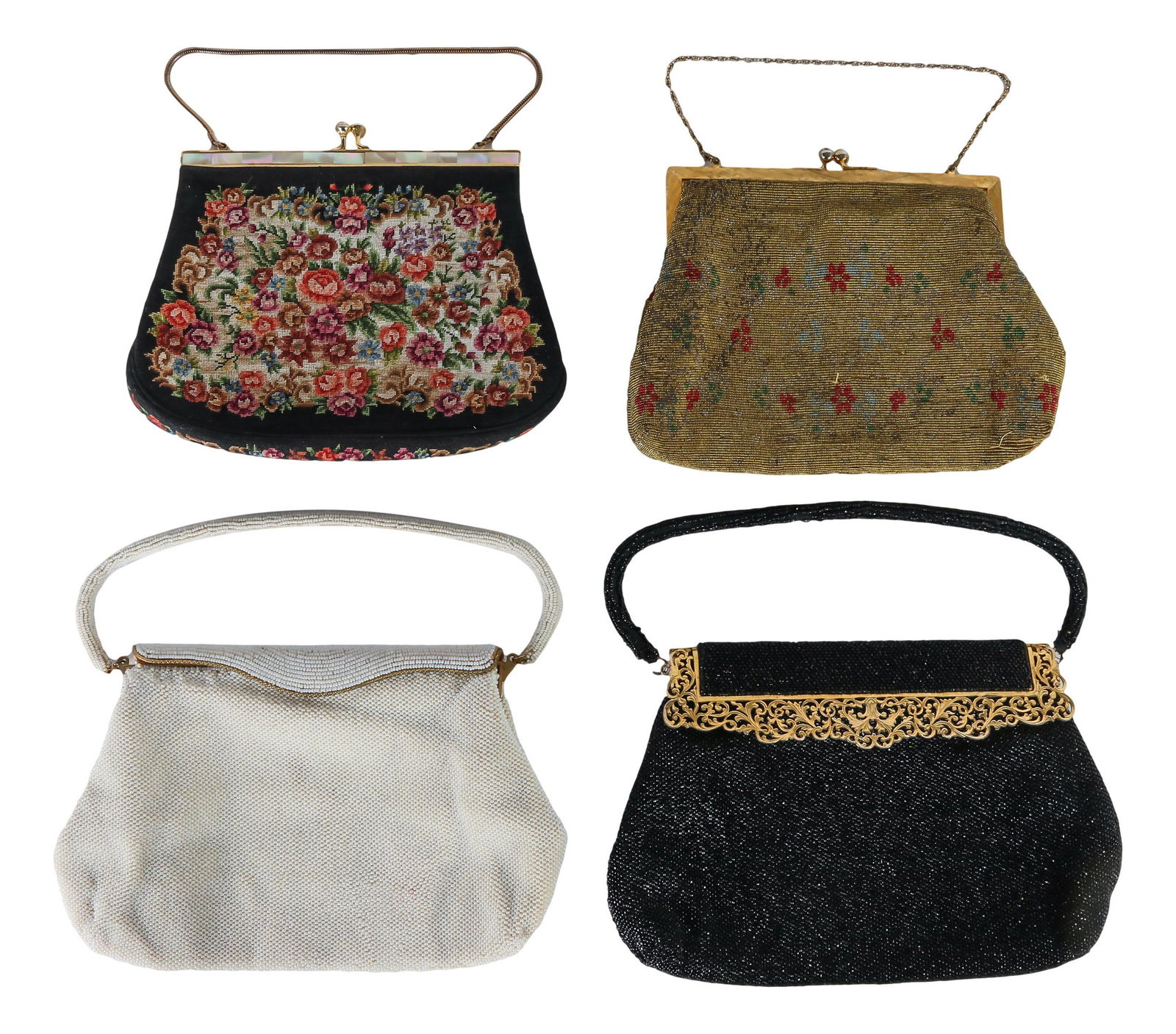 Art Deco Micro Beaded Embroidered 4pc Purse LOT (1 of 4)