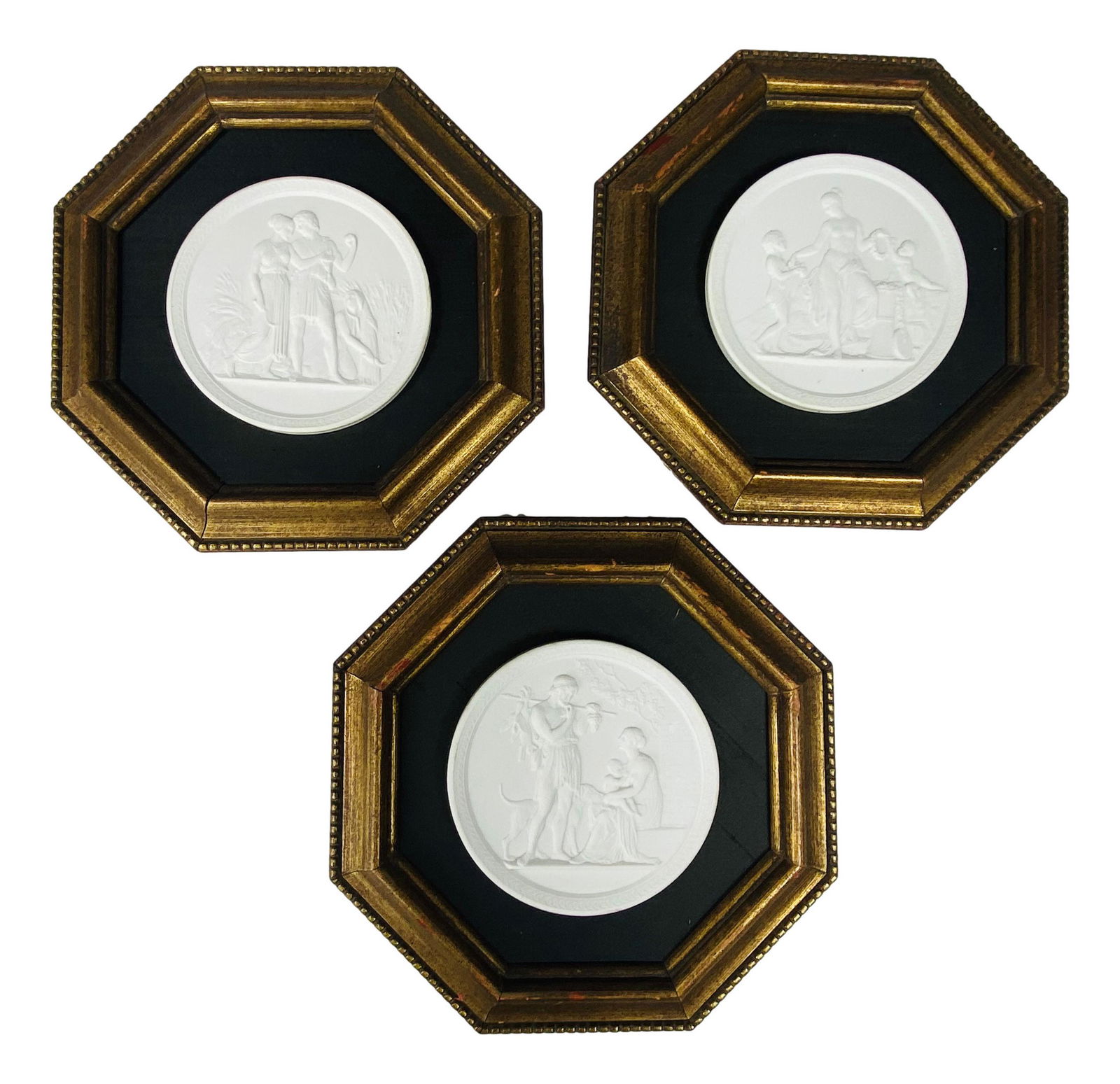 Royal Copenhagen Bisque Seasonal Plaques 3pc LOT (1 of 6)