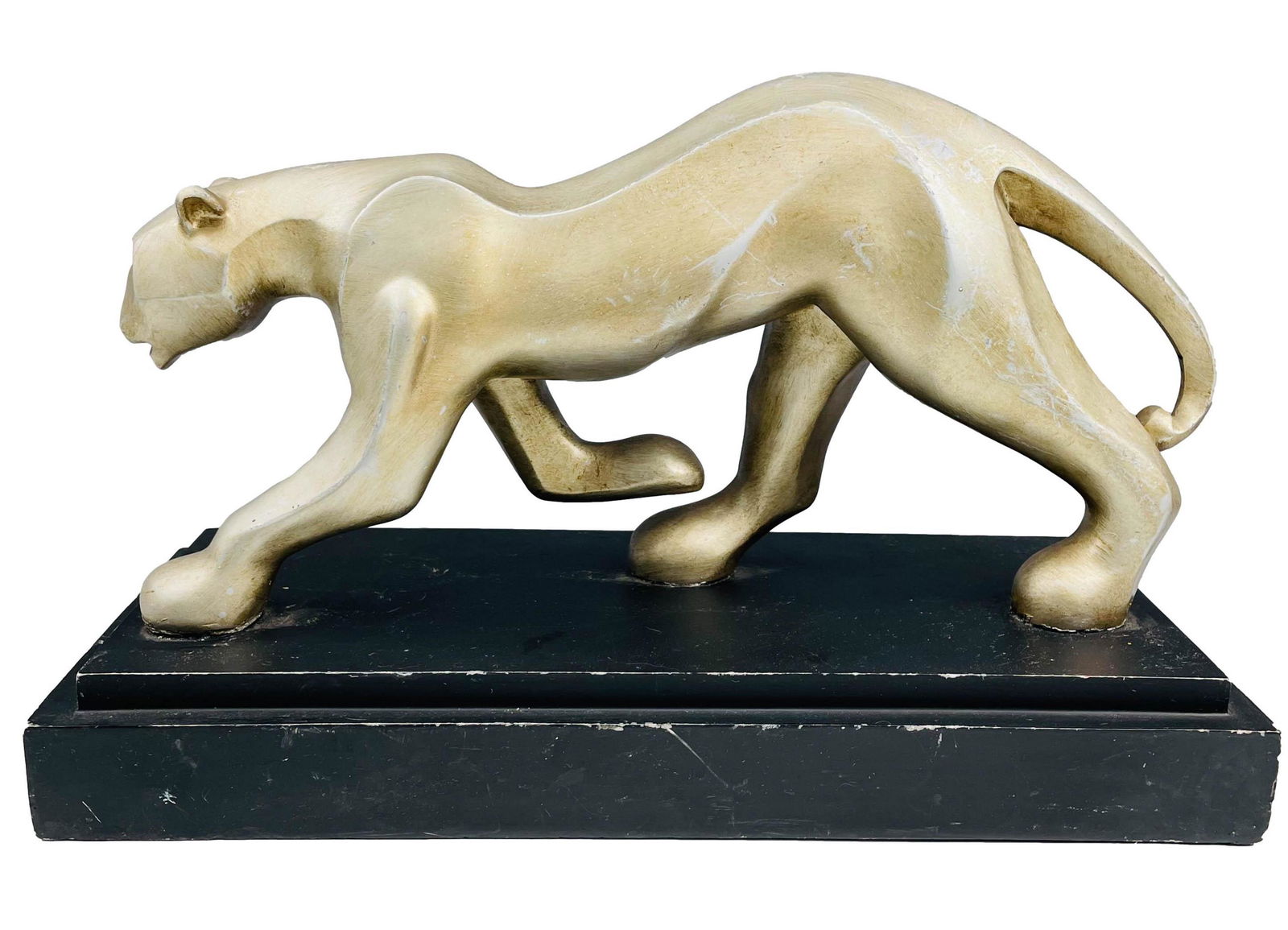 Art Deco Style Prowling Panther Wild Cat Sculpture (1 of 5)