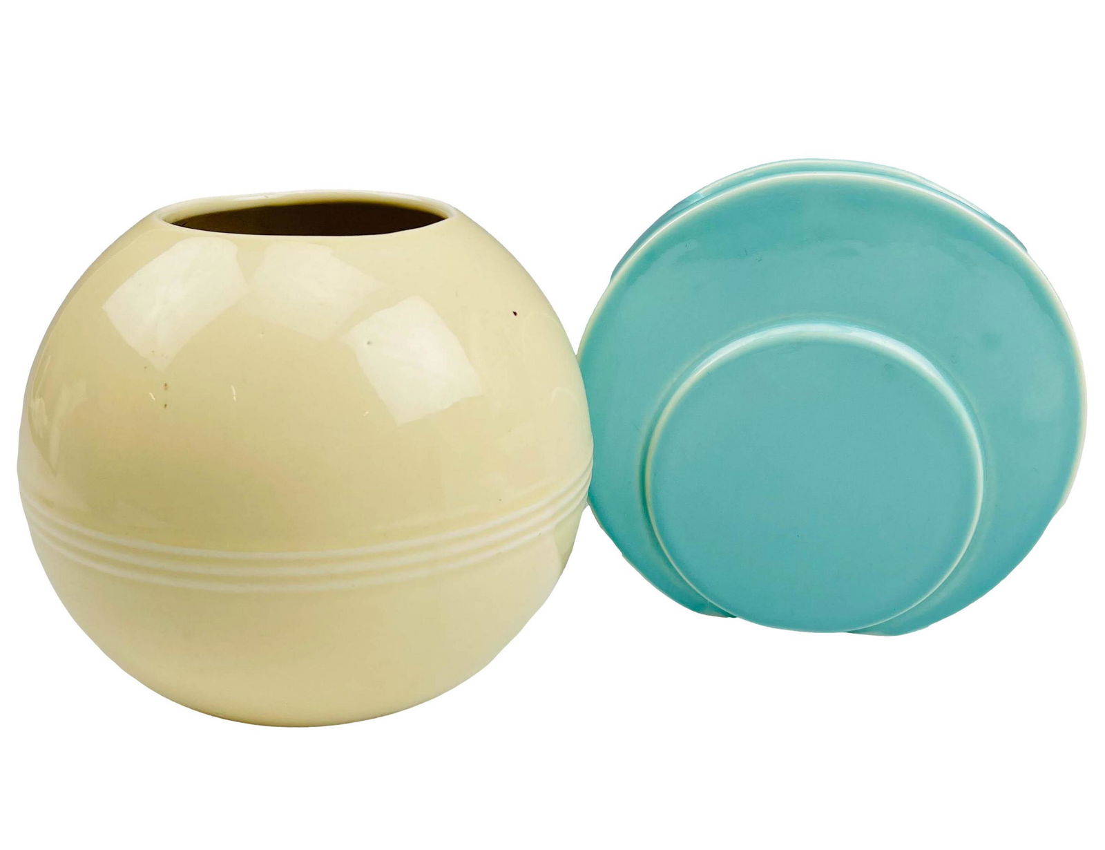 Trenton Art China TAC Deco Pottery Vase 2pc LOT (1 of 3)