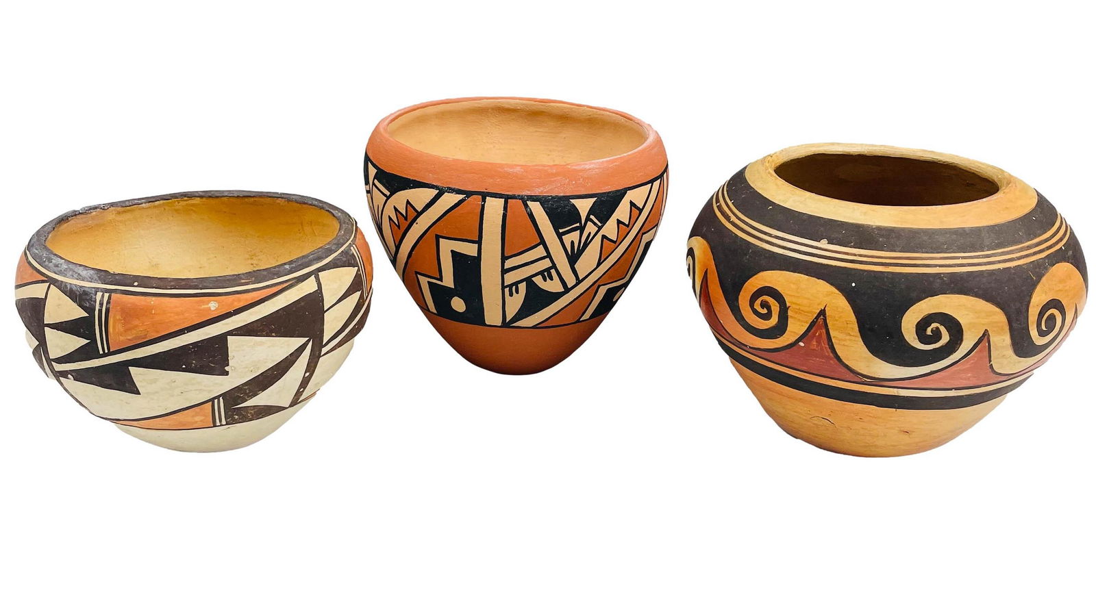 Acoma Pueblo Native American Pottery Bowl 3pc LOT (1 of 7)