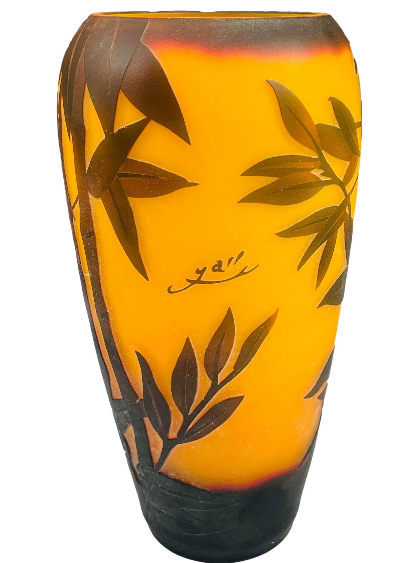 French Art Nouveau Cameo Glass Vase after Galle (1 of 5)