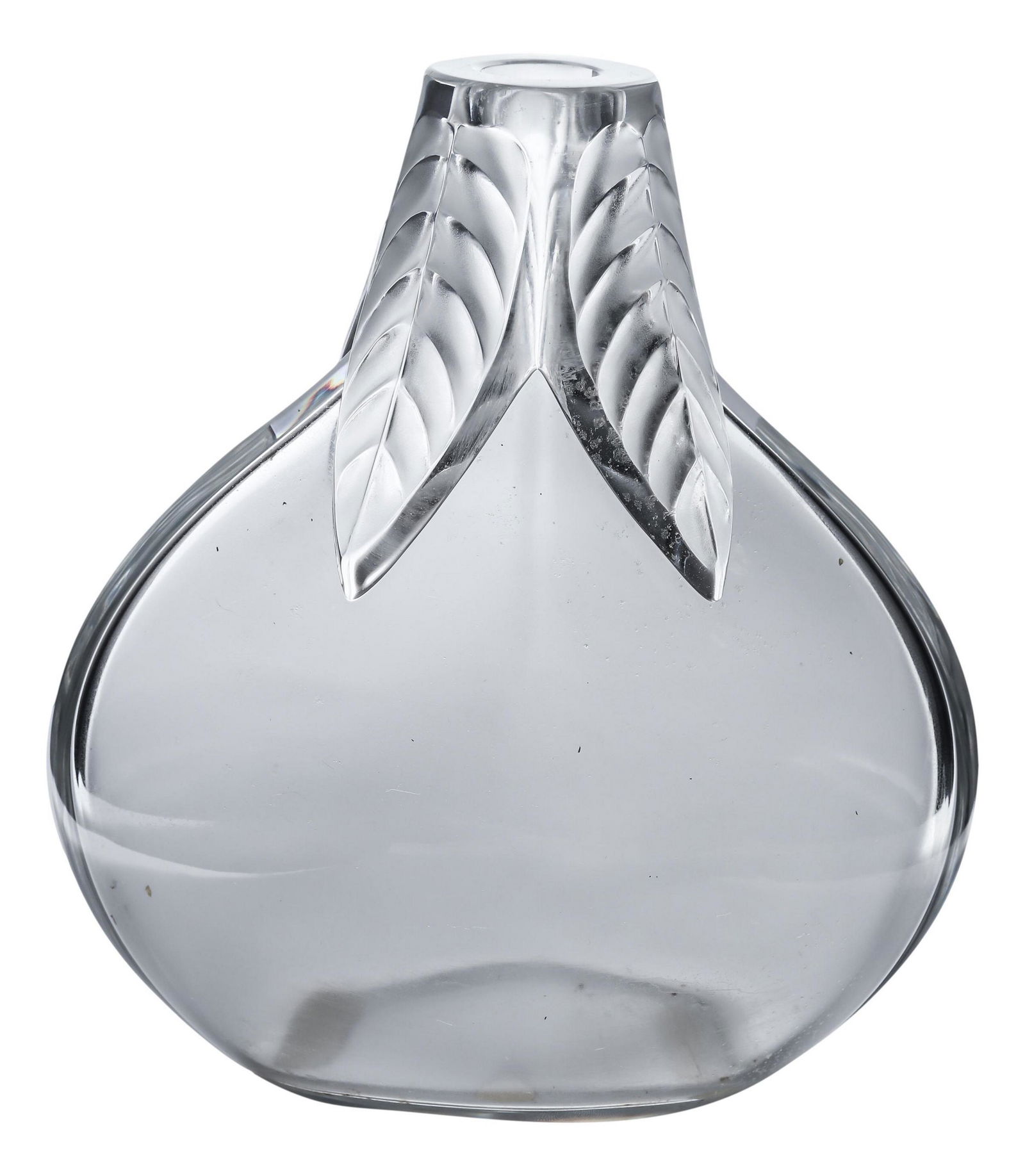 Lalique Crystal Frosted Clear Art Glass Osumi Vase (1 of 4)