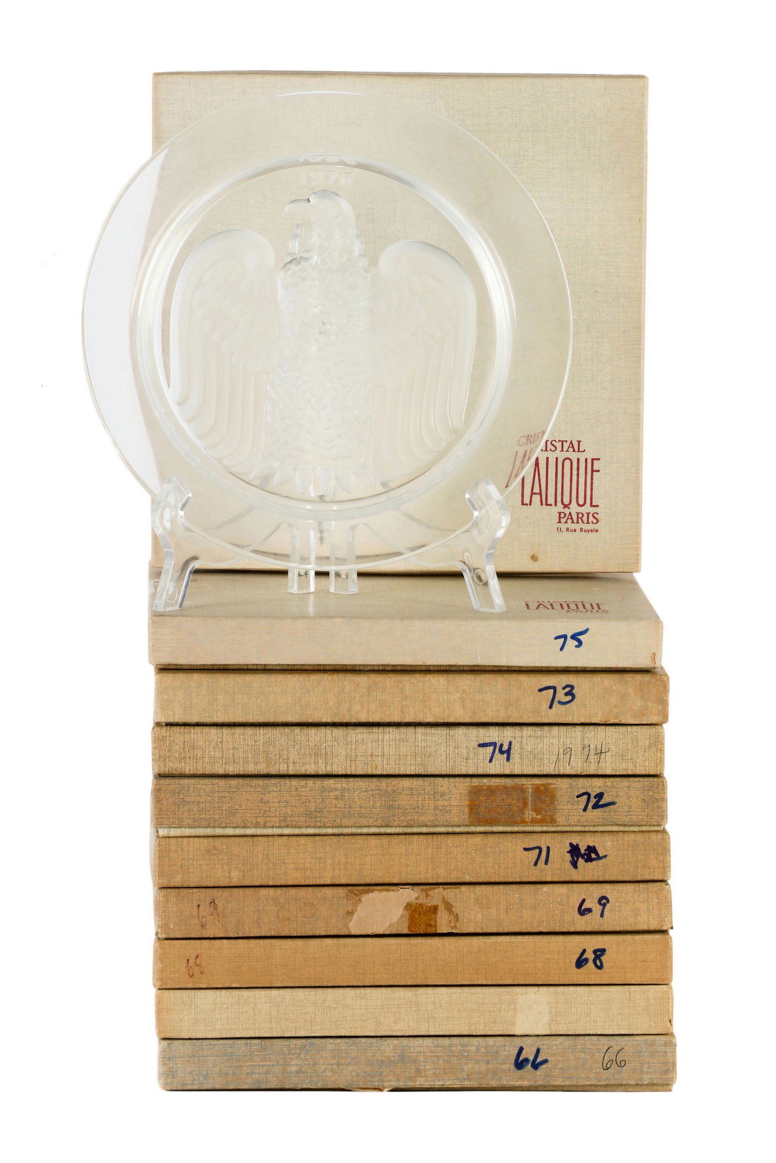 Lalique Crystal Commemorative Year Plate 10pc LOT (1 of 14)