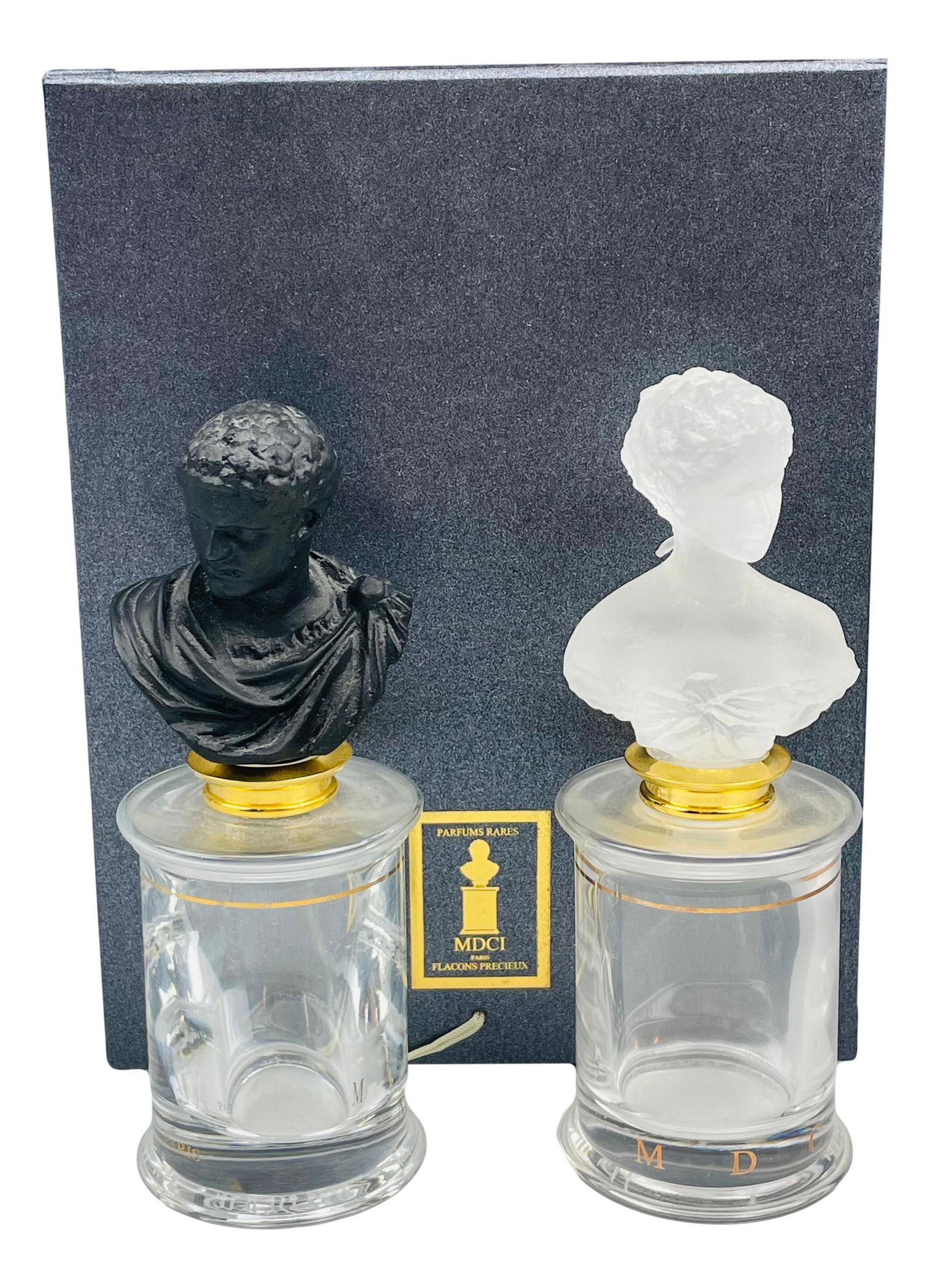 MDCI French Perfume Crystal Bust Bottles 3pc LOT (1 of 12)