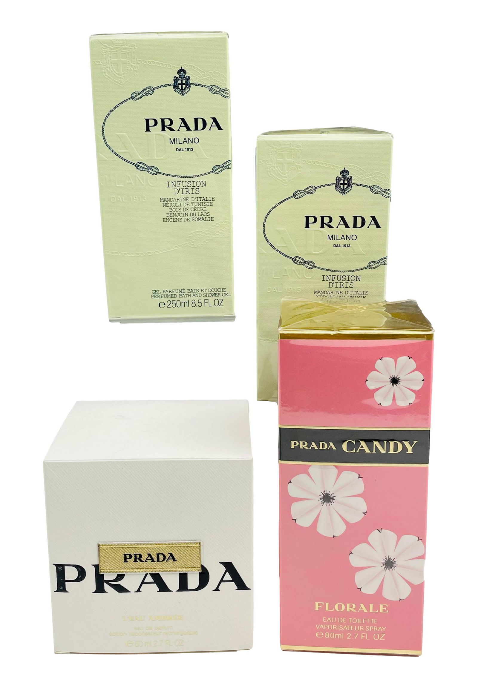 Prada Italian Designer Gel Perfume 4pc ESTATE LOT (1 of 3)