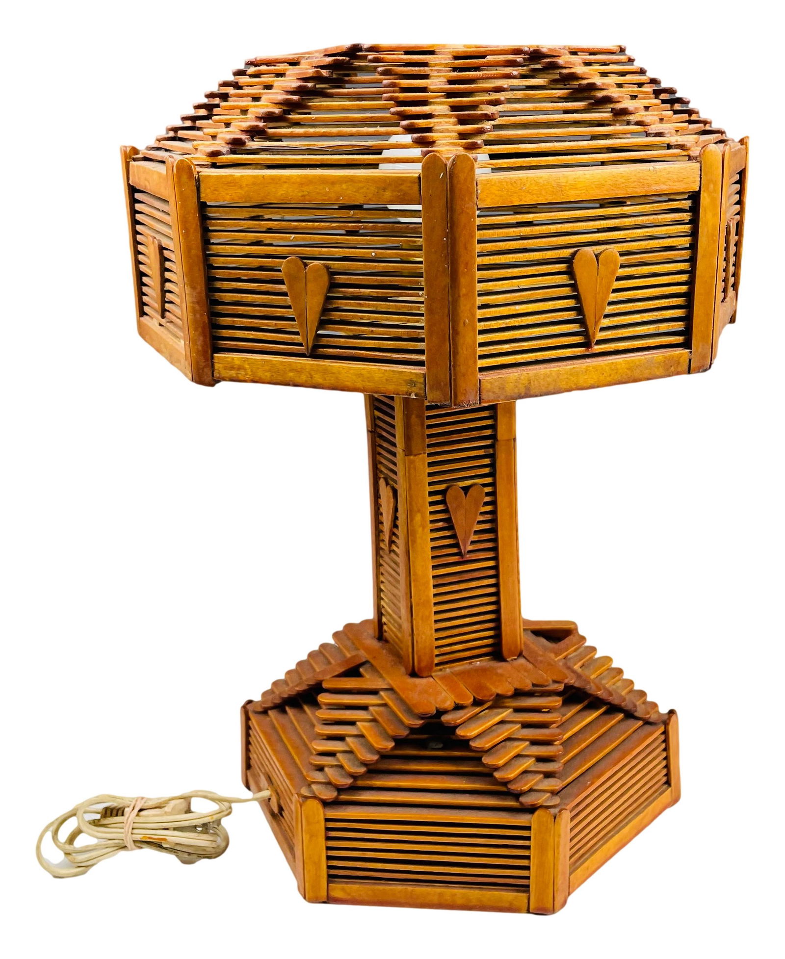 Prison Jail Folk Art Crafted Heart Popsicle Lamp (1 of 4)