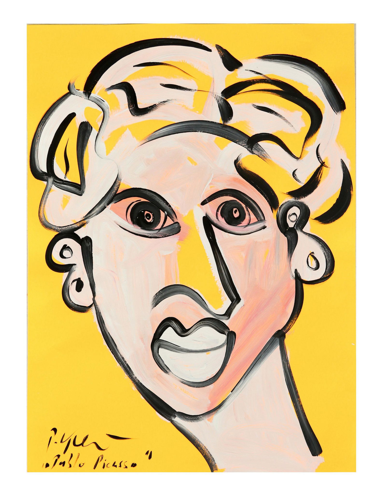 Peter Keil b.1942 Picasso Homage Portrait Painting (1 of 3)