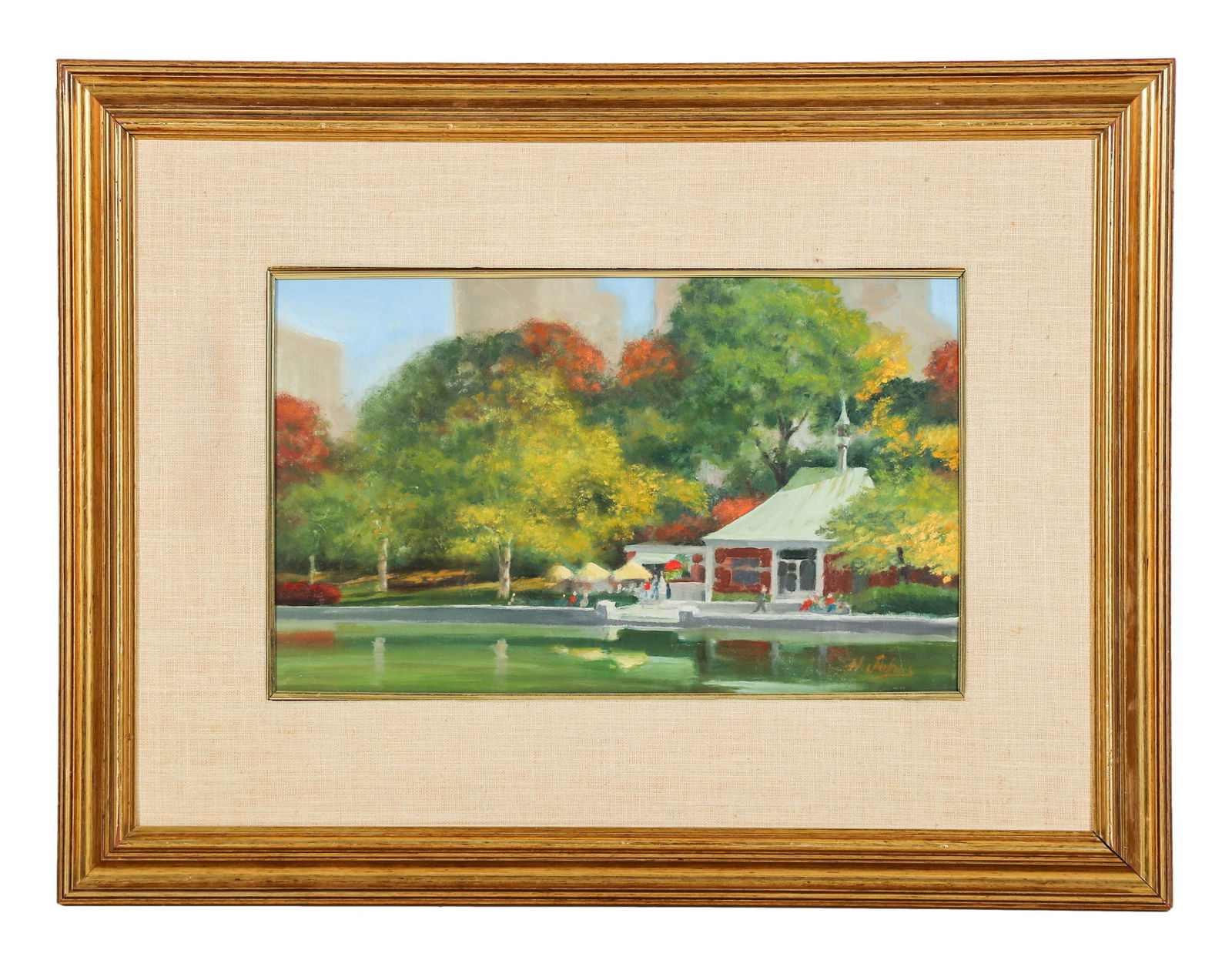 Harold Johns Central Park Landscape Oil Painting (1 of 5)