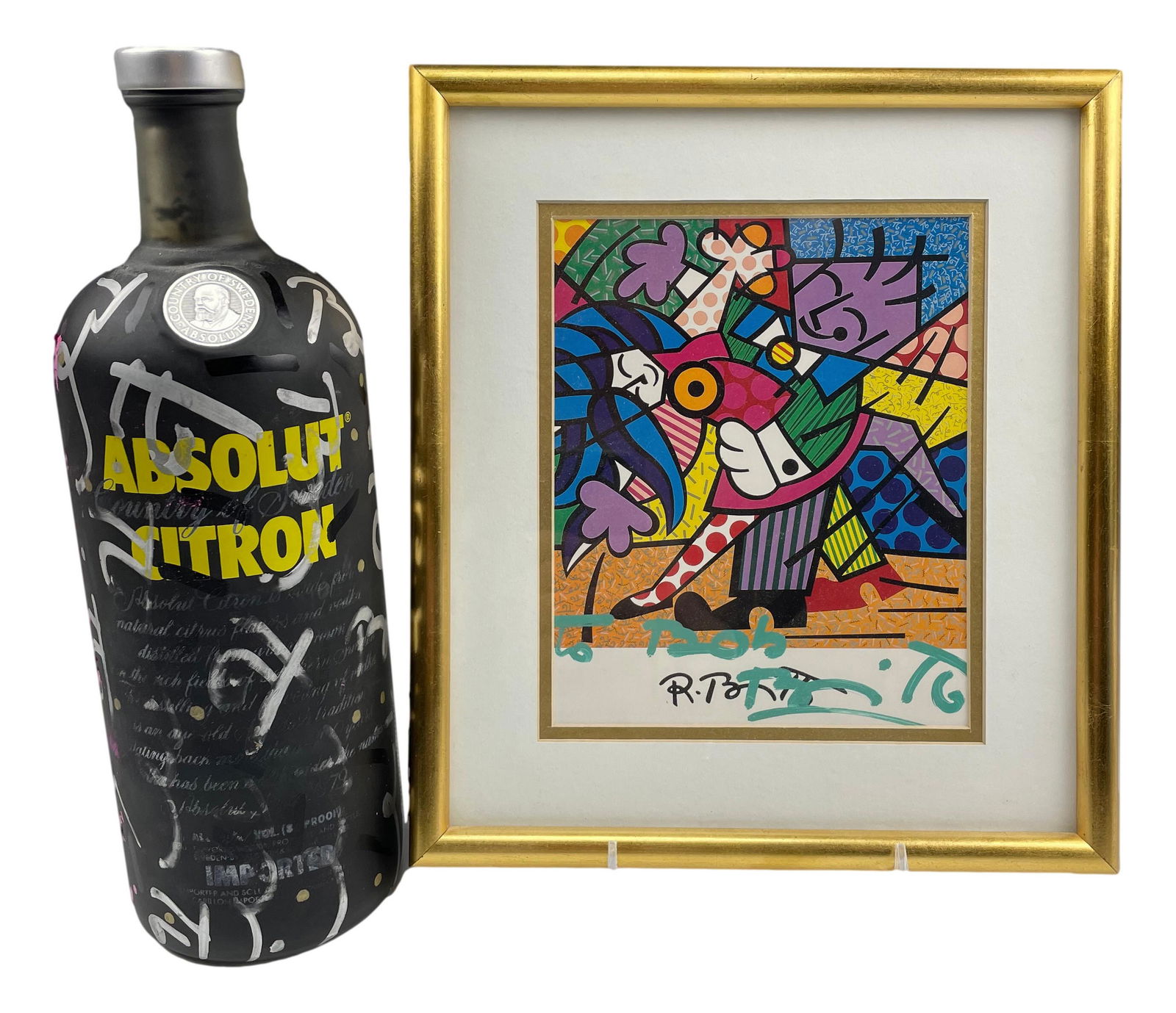 Romero Britto Absolut Vodka Bottle SIGNED w/ Print (1 of 7)