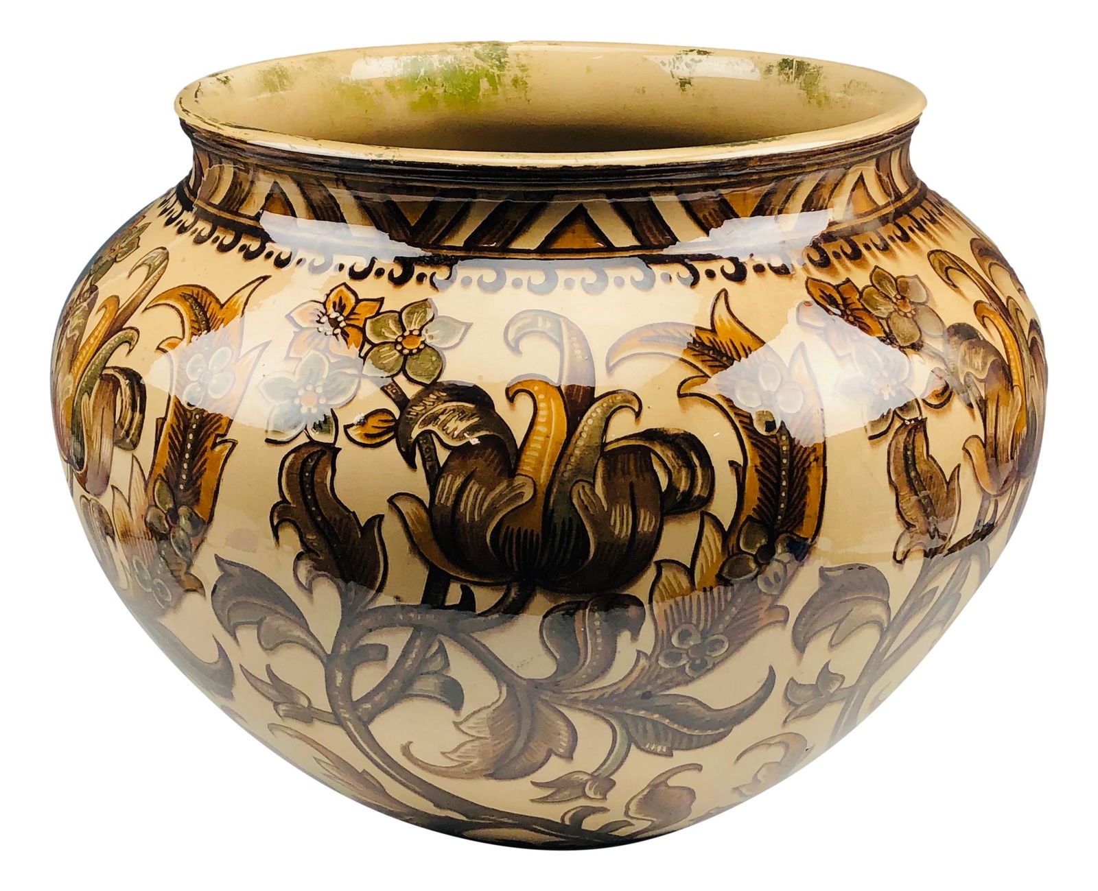 German Pottery Handtinted Transferware Cachepot (1 of 9)