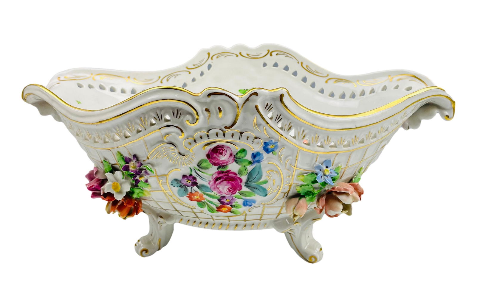 Dresden Floral Reticulated Centerpiece Compote (1 of 5)