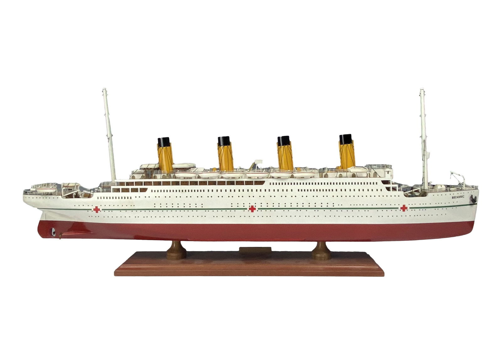 HMHS Britannic Handmade 32" Wood Model Steam Ship (1 of 7)