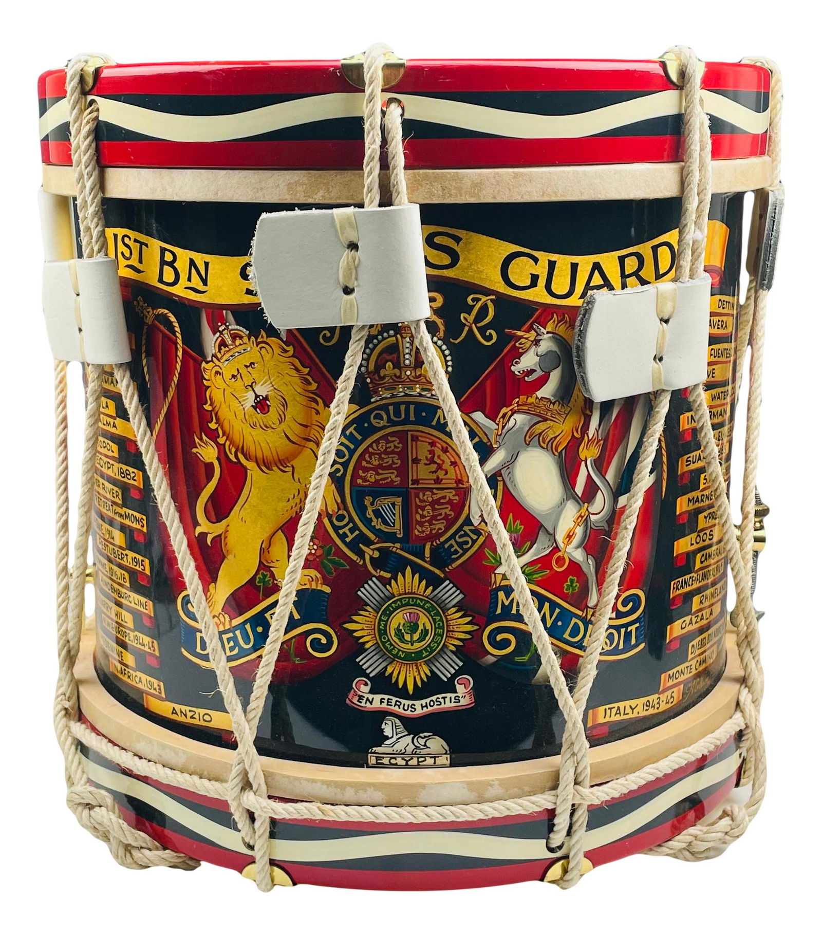 British Hand Painted WWII Military Style Side Drum (1 of 4)