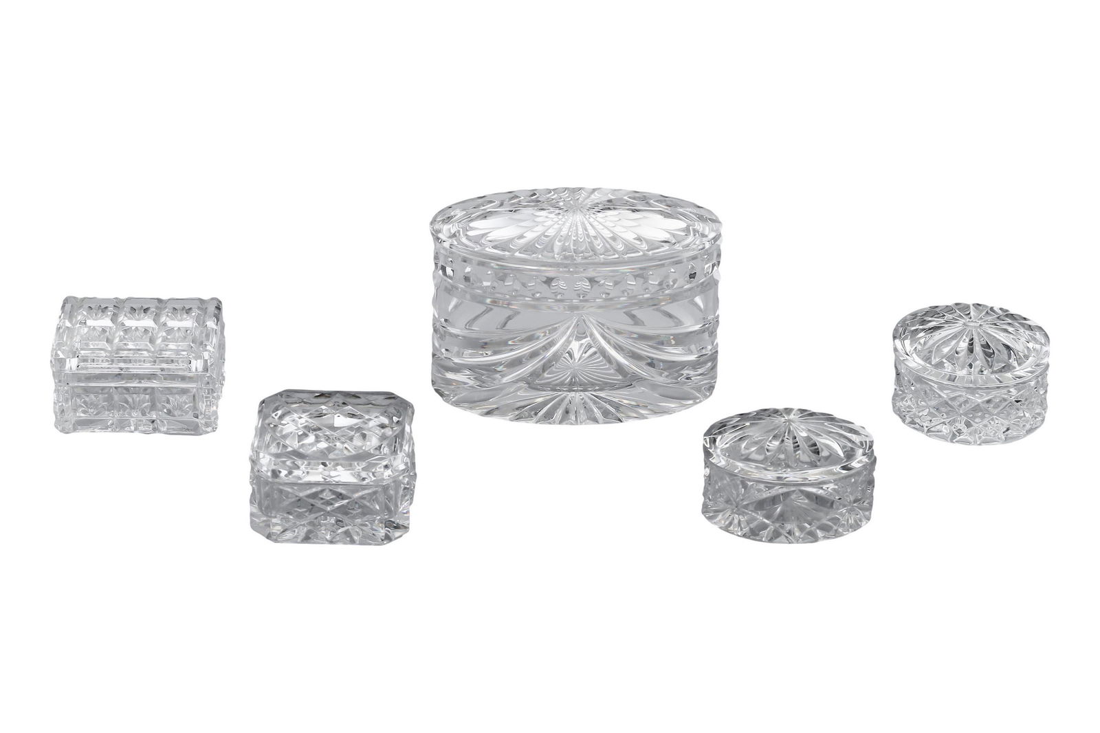 Waterford Fine Crystal Trinket Jewelry Box 5pc LOT (1 of 10)