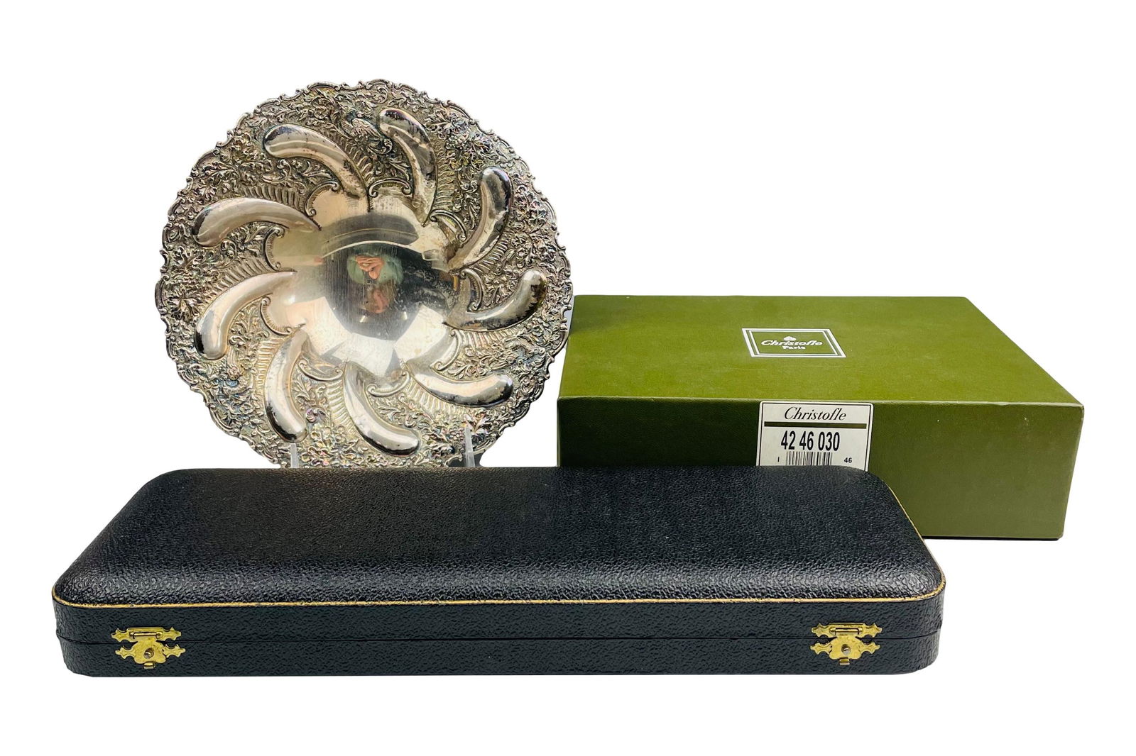 Christofle Silver Plate Bowl Fish Fork Knife SET (1 of 13)