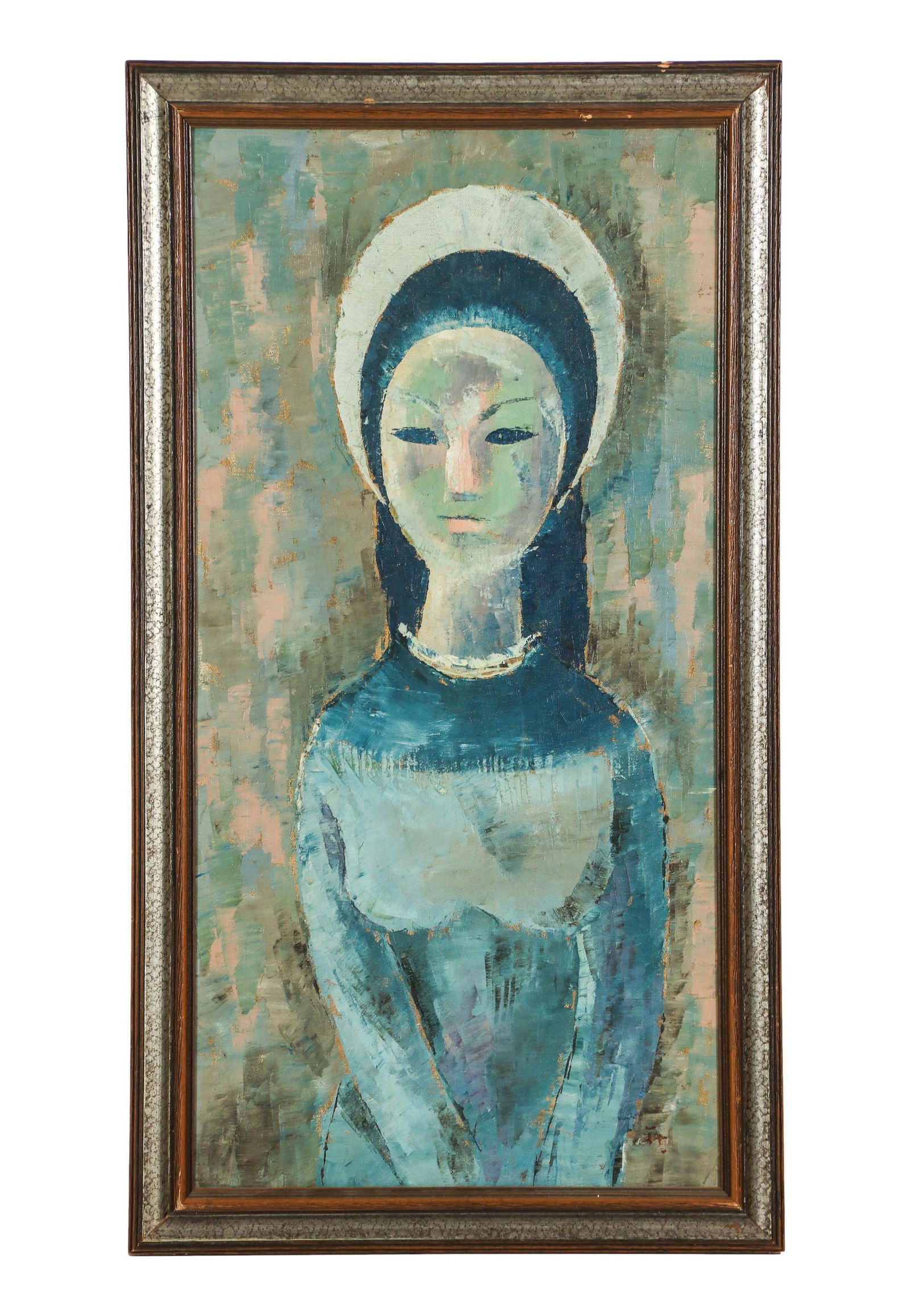 Vietnamese 20C Young Maiden Portrait Oil Painting (1 of 5)