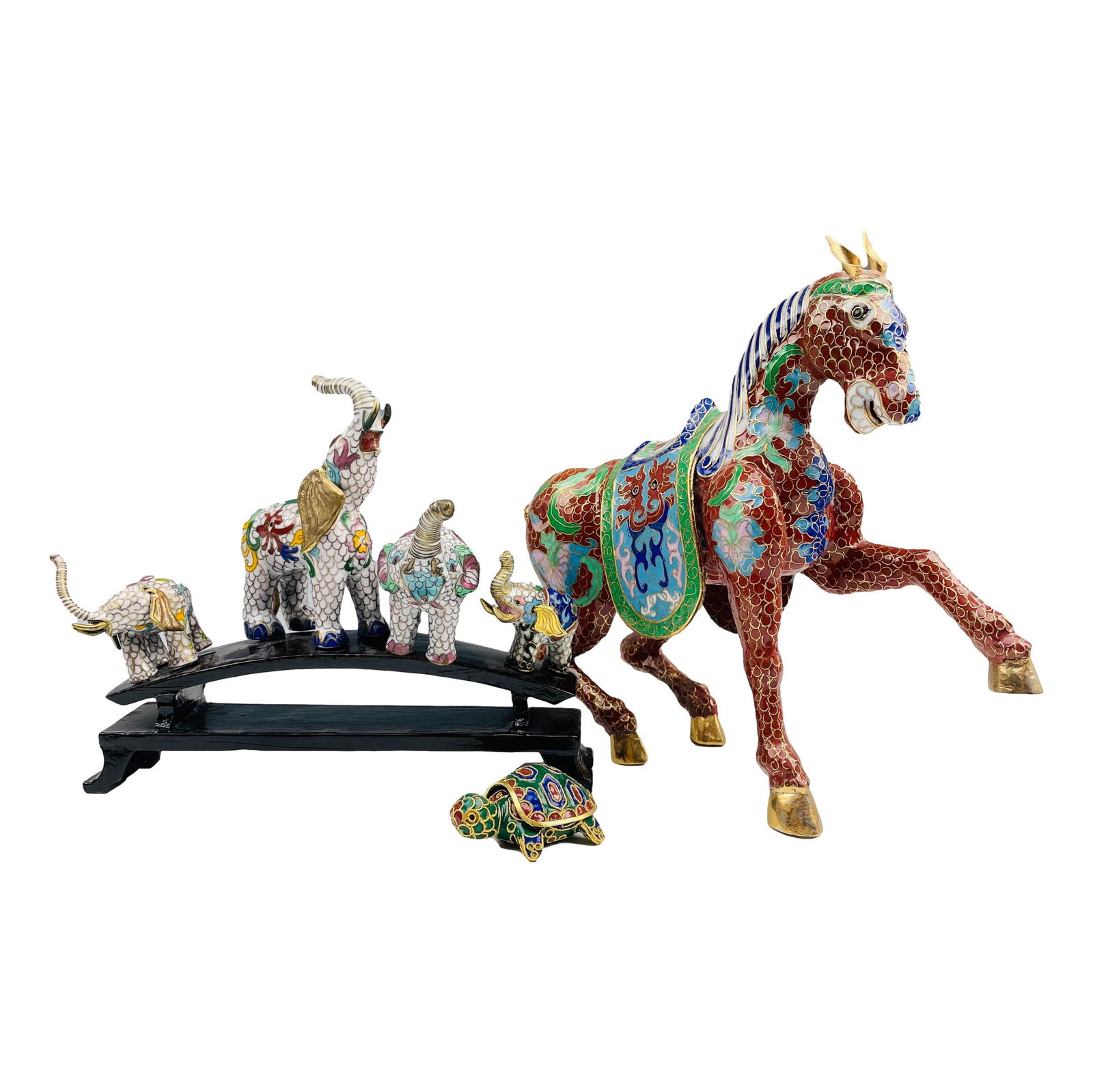 Chinese Cloisonne Animal Wildlife Estate 6pc LOT (1 of 9)