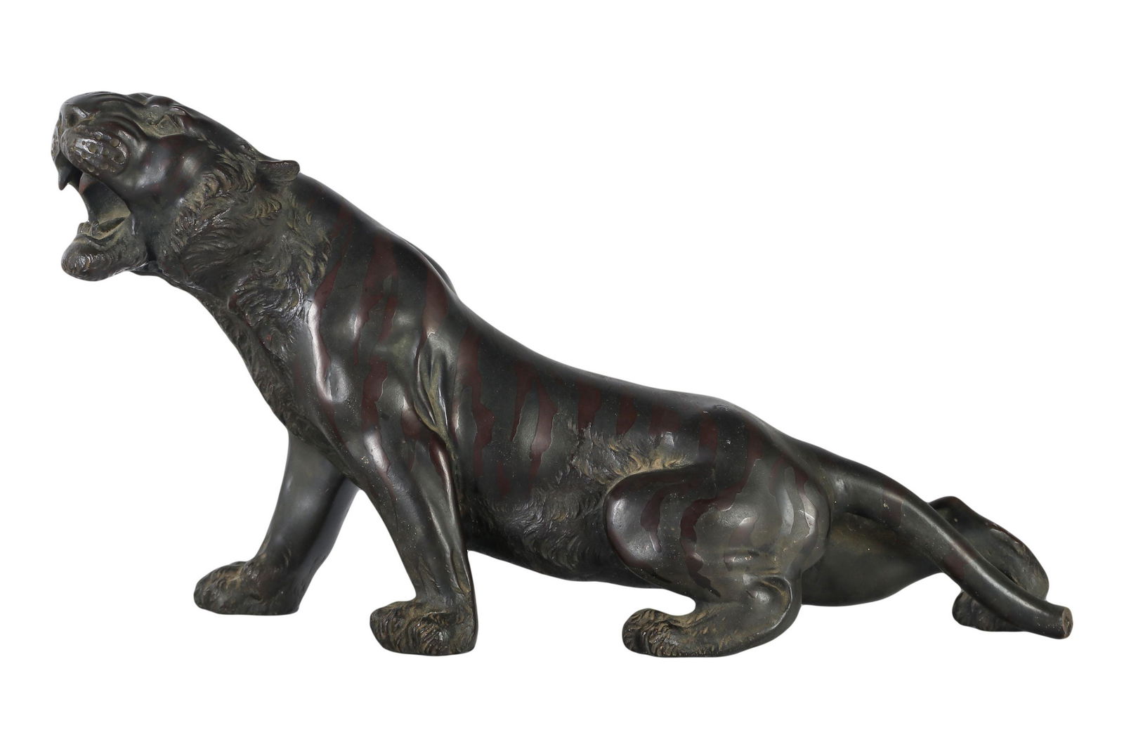 Japanese Bronze Meiji Period 11" Tiger Sculpture (1 of 5)