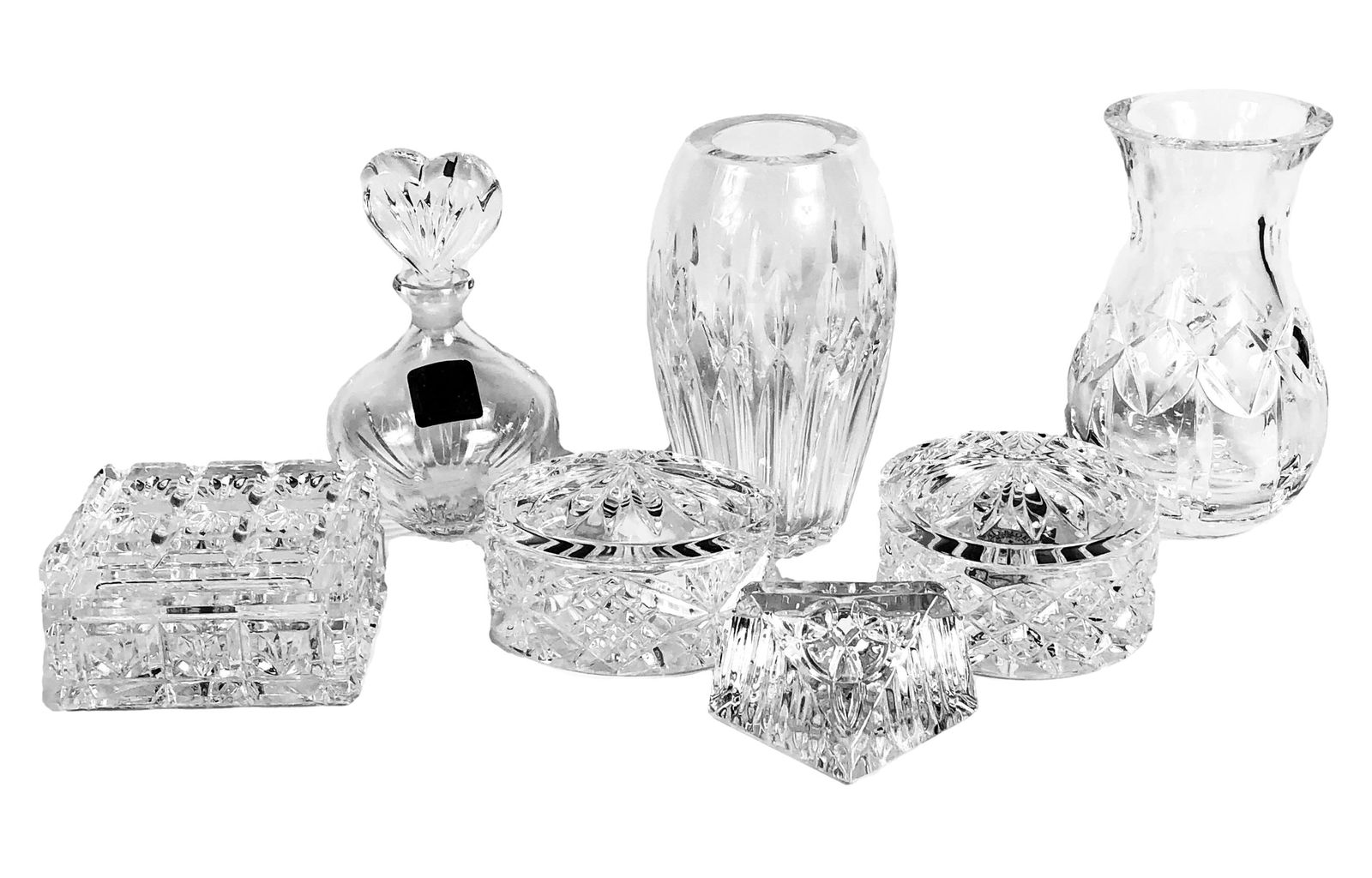 Waterford Crystal Box Vase Perfume Bottle 7pc LOT (1 of 10)