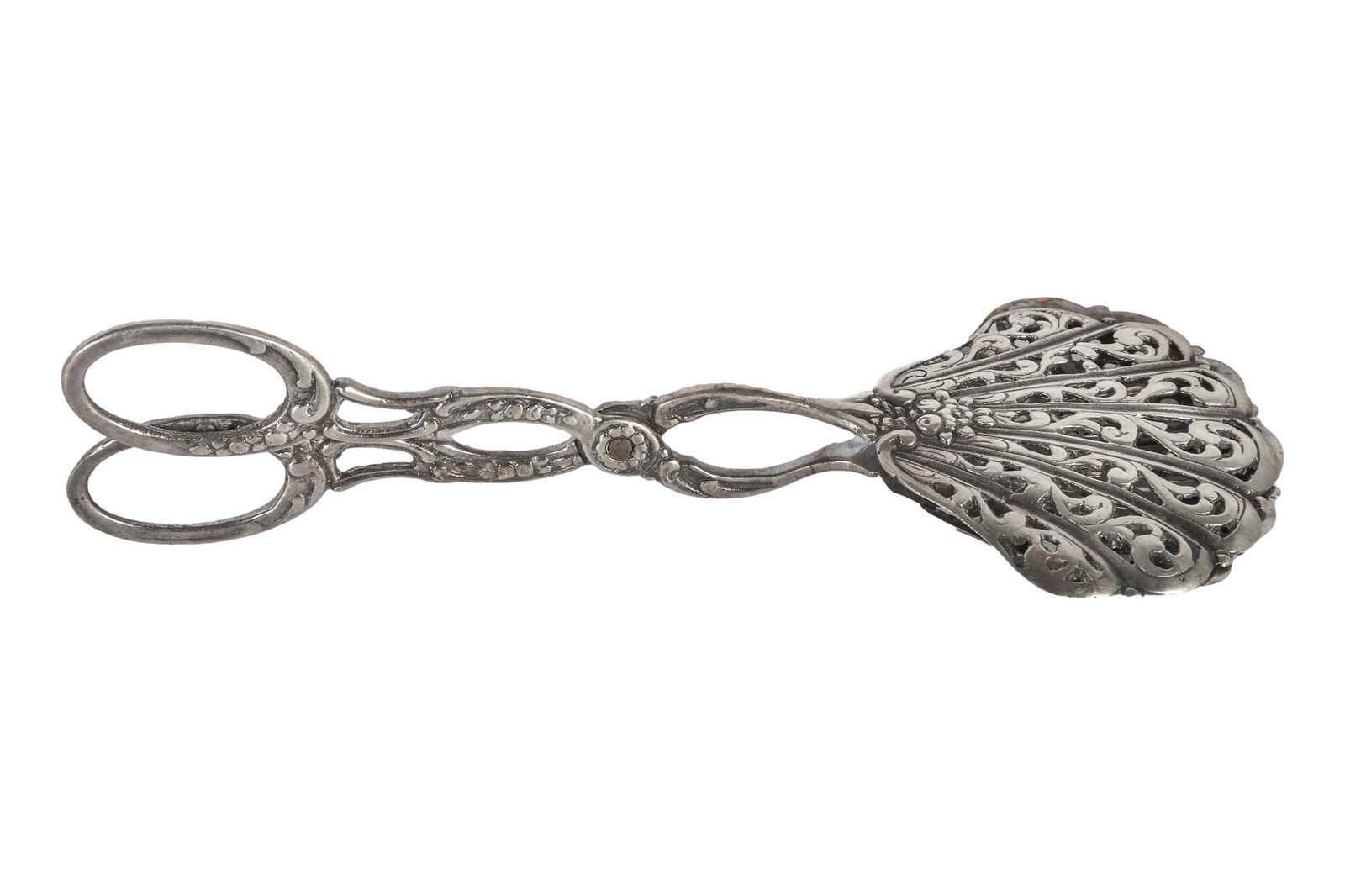 Sterling Silver Art Nouveau Pierced Serving Tongs (1 of 3)