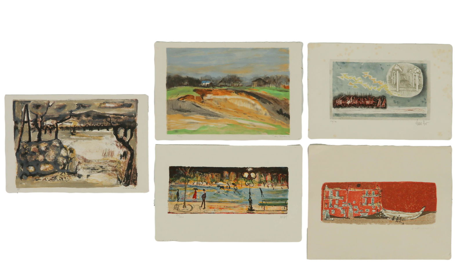 20C Modern Lithograph Litho SIGNED 5pc ESTATE LOT (1 of 5)