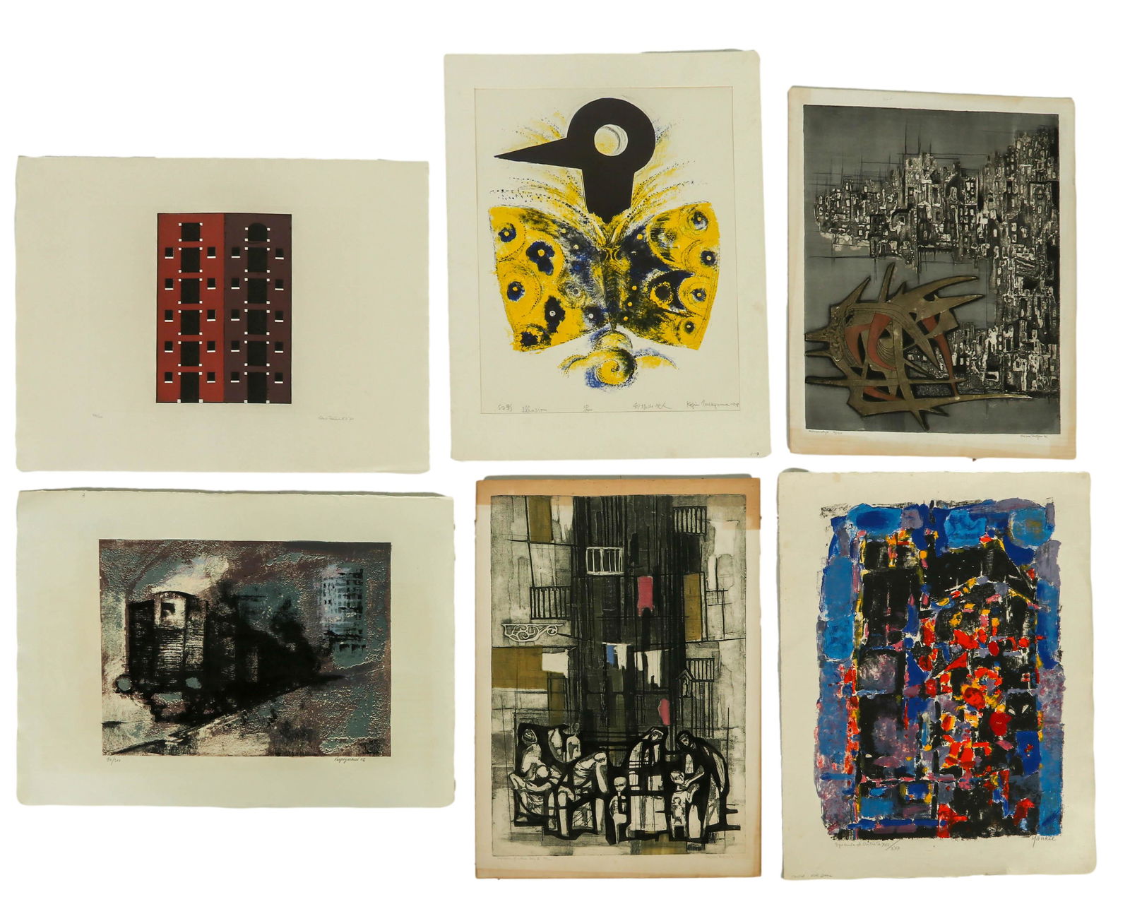 20C Modern Lithograph Litho SIGNED 6pc ESTATE LOT (1 of 5)