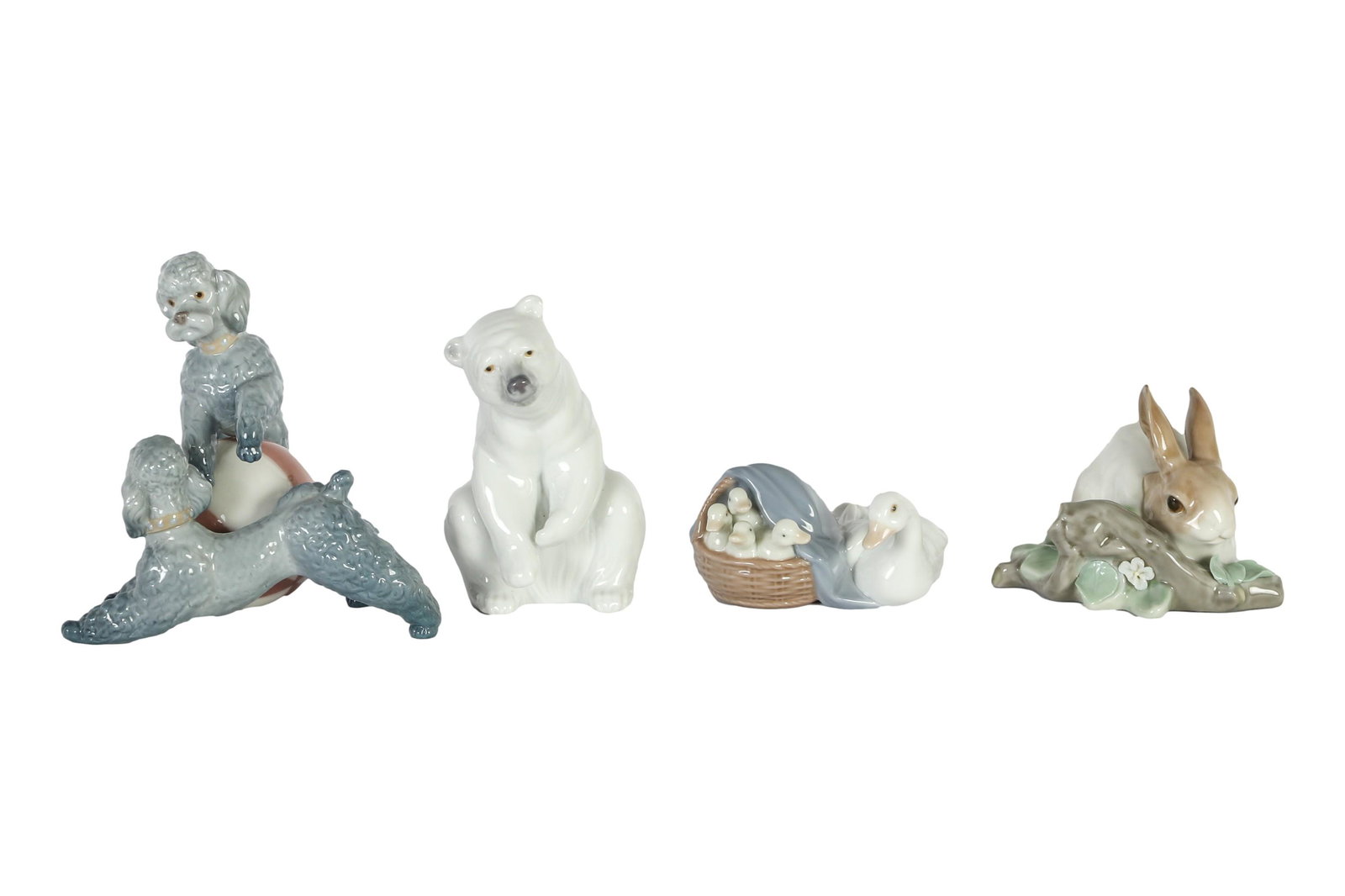 Lladro Polar Bear Poodle Rabbit Duck Figurine LOT (1 of 5)