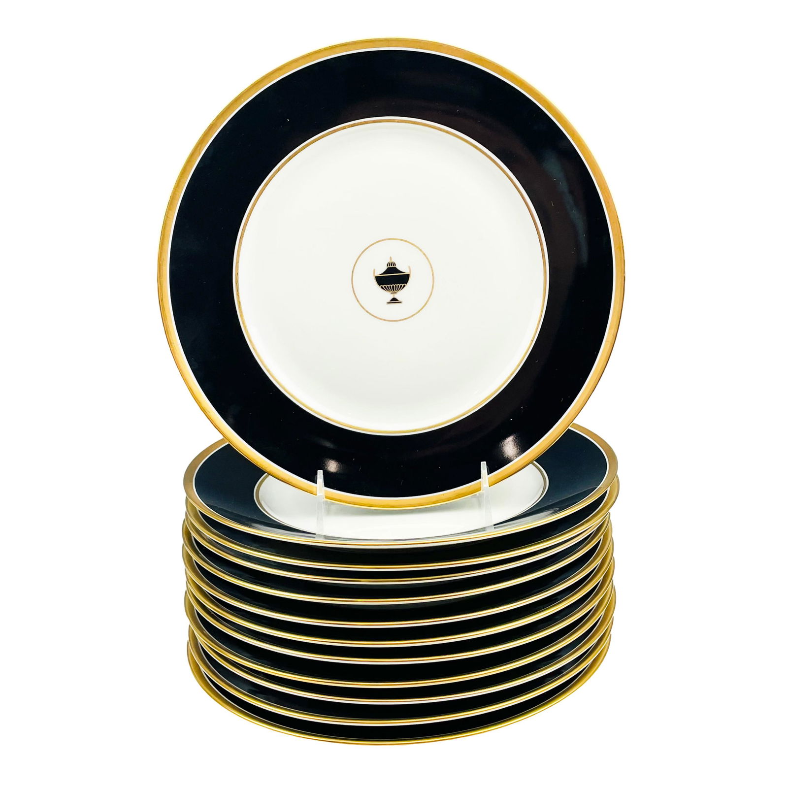 Richard Ginori Impero Black Dinner Plates 12pc LOT (1 of 4)