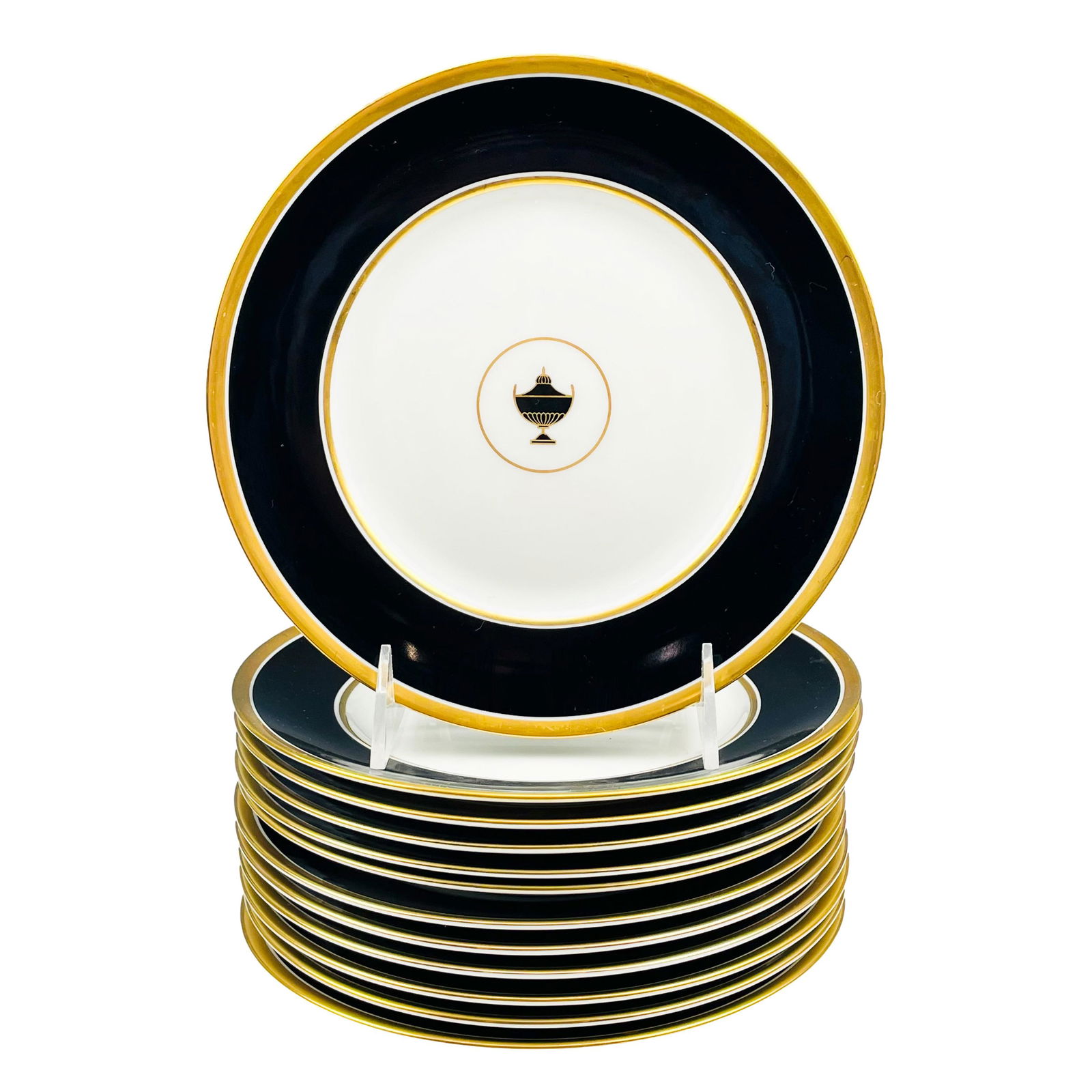 Richard Ginori Impero Black Salad Plates 12pc LOT (1 of 4)