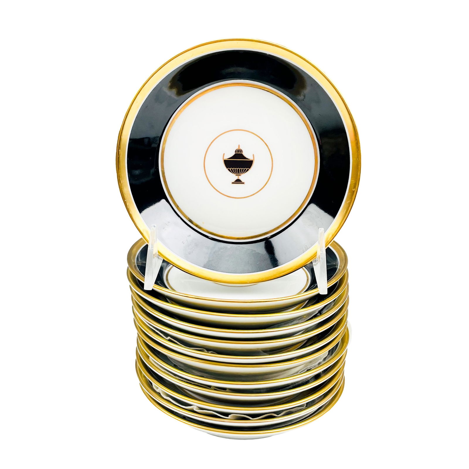 Richard Ginori Impero Black Dessert Bowls 12pc LOT (1 of 4)