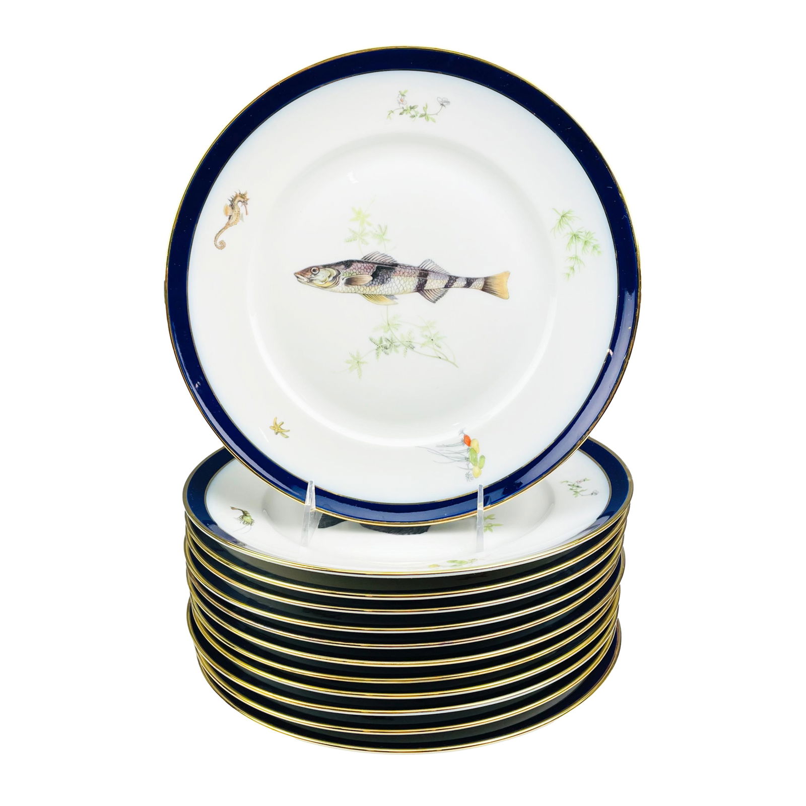 Richard Ginori Porcelain Fish Seafood Plates SET (1 of 7)